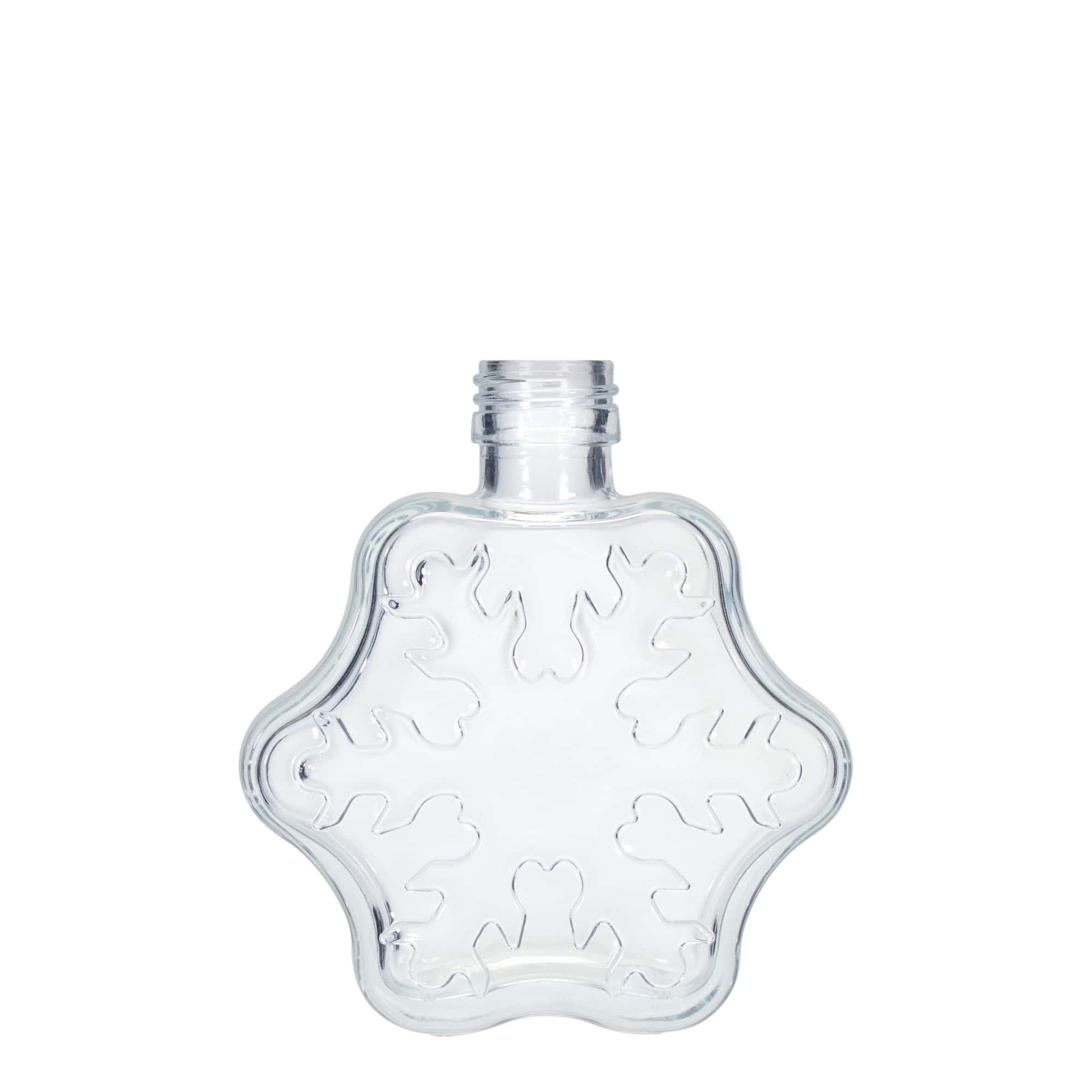 200 ml skleněná láhev 'Sněhová vločka', hrdlo: PP 28