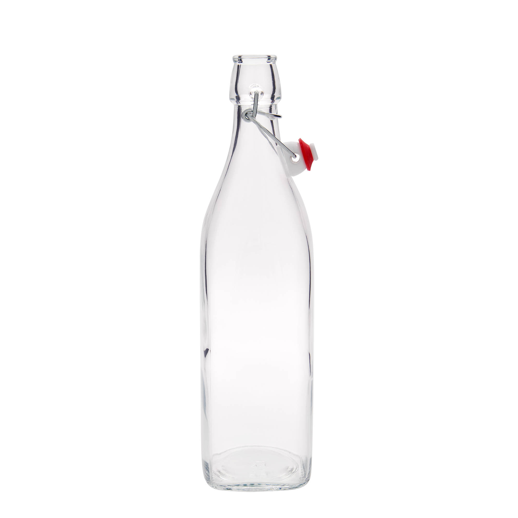 1.000 ml skleněná láhev „Swing, čtvercová, hrdlo: uzávěr s pákou
