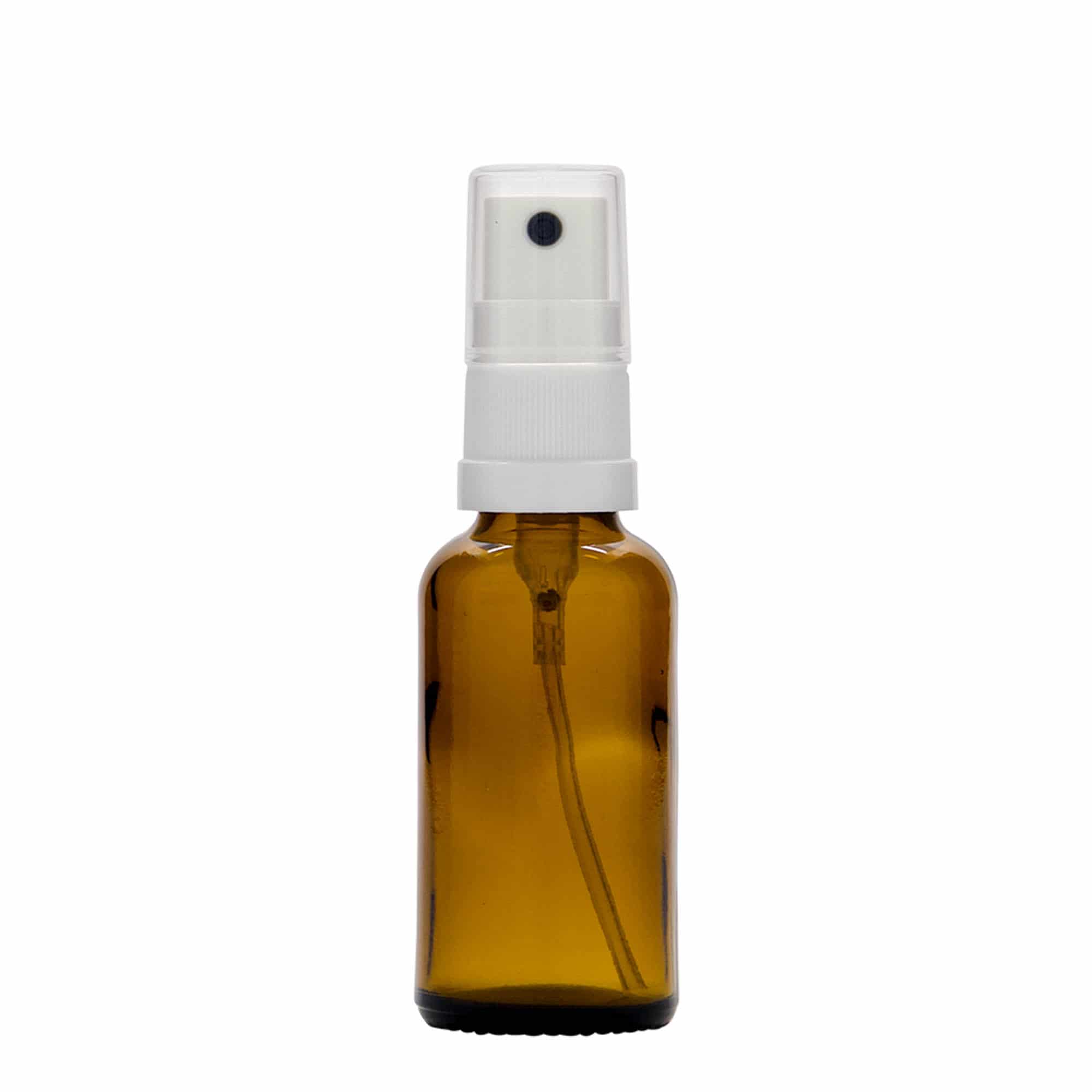 Lahvička na léky s rozprašovačem 30 ml, sklo, hnědá, ústí: DIN 18 Lahvička na léky s rozprašovačem 30 ml, sklo, hnědá, ústí: DIN 18