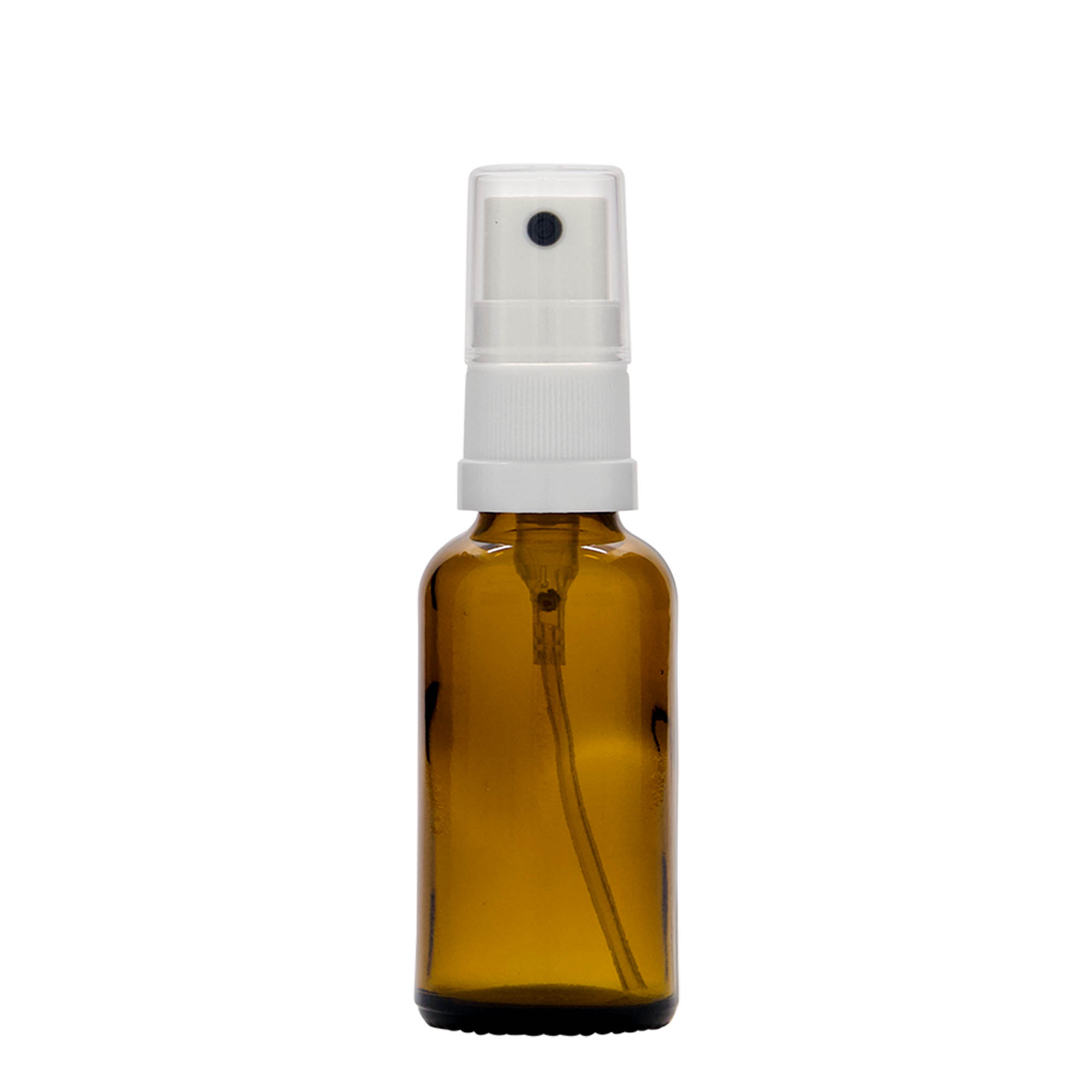 30 ml lékovka se sprejem, sklo, hnědá, hrdlo: DIN 18