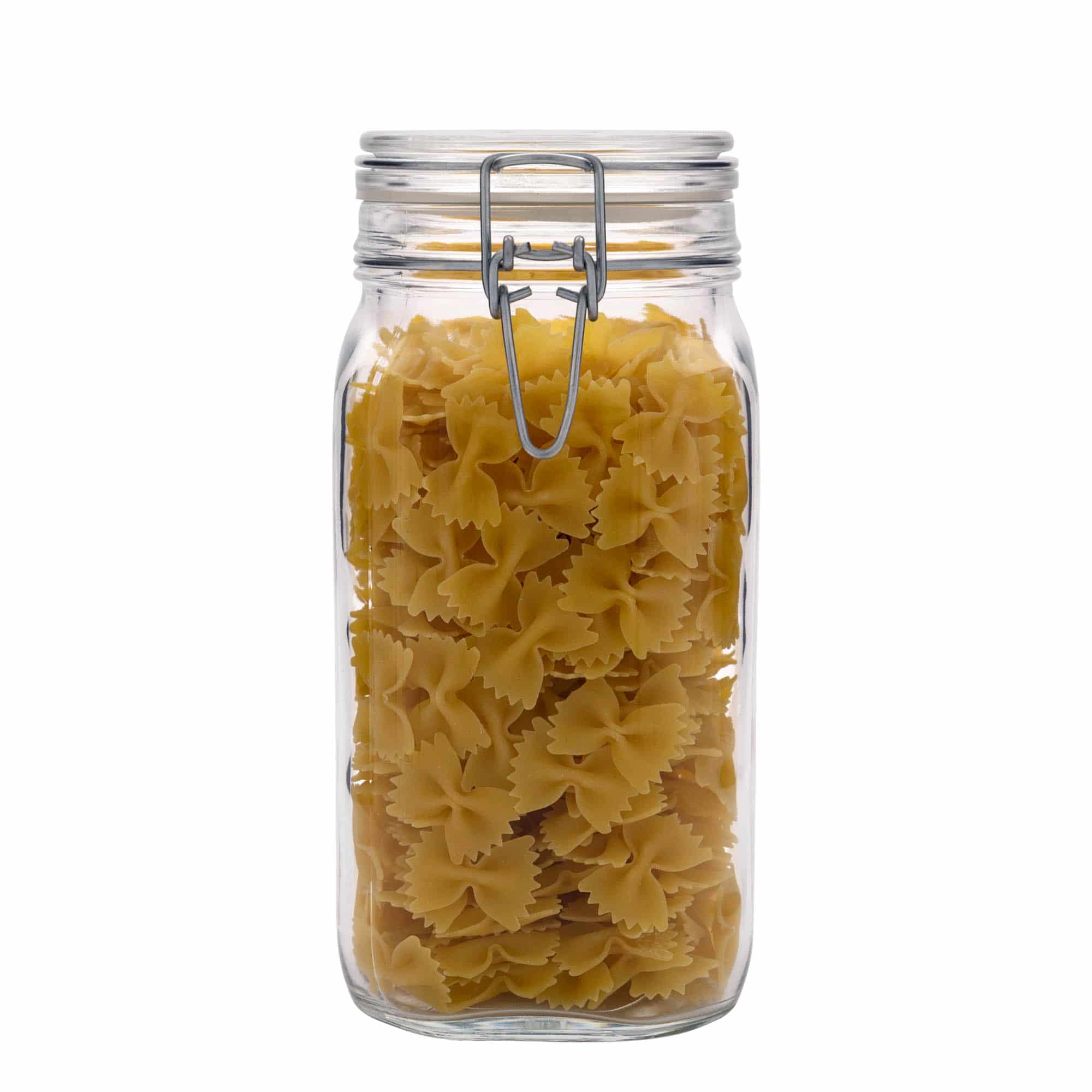 1.500 ml drátový uzávěr sklenice „Fido“, čtvercová, hrdlo: drátový uzávěr