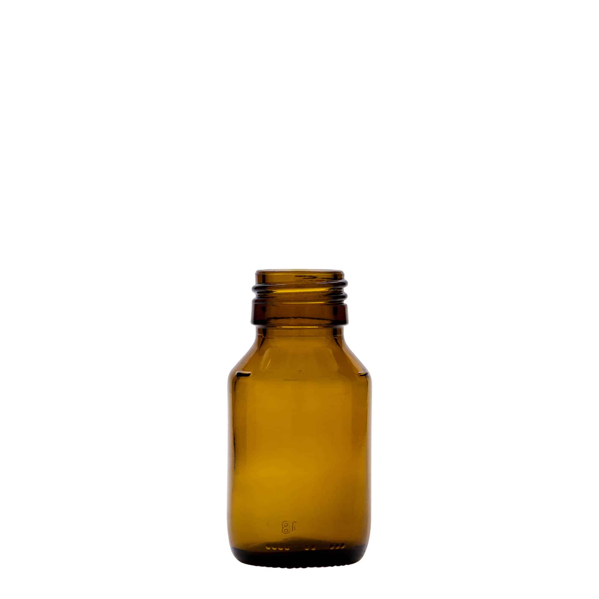 Lékovka 50 ml, hnědá, sklo, ústí: PP 28 Lékovka 50 ml, hnědá, sklo, ústí: PP 28