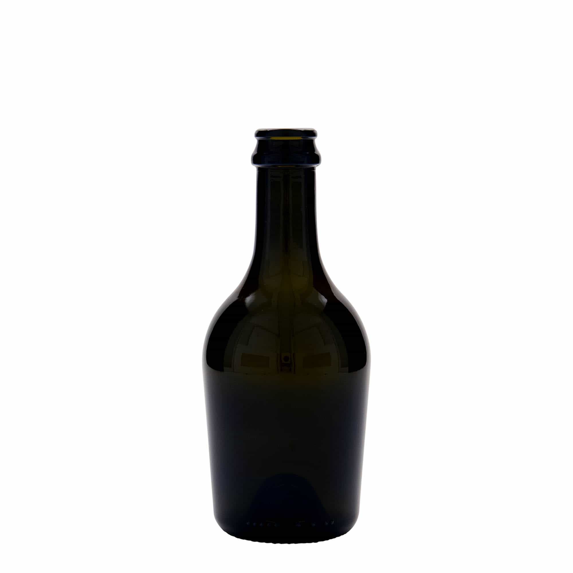 Pivní/sektová lahev 330 ml 'Butterfly', sklo, starožitná zelená, ústí: korunkový uzávěr