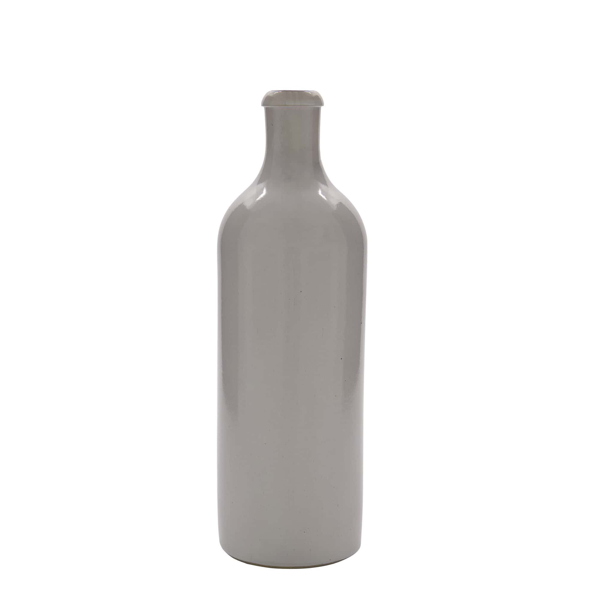 Hliněný džbán 750 ml, keramika, bílý, uzávěr: třmenový uzávěr