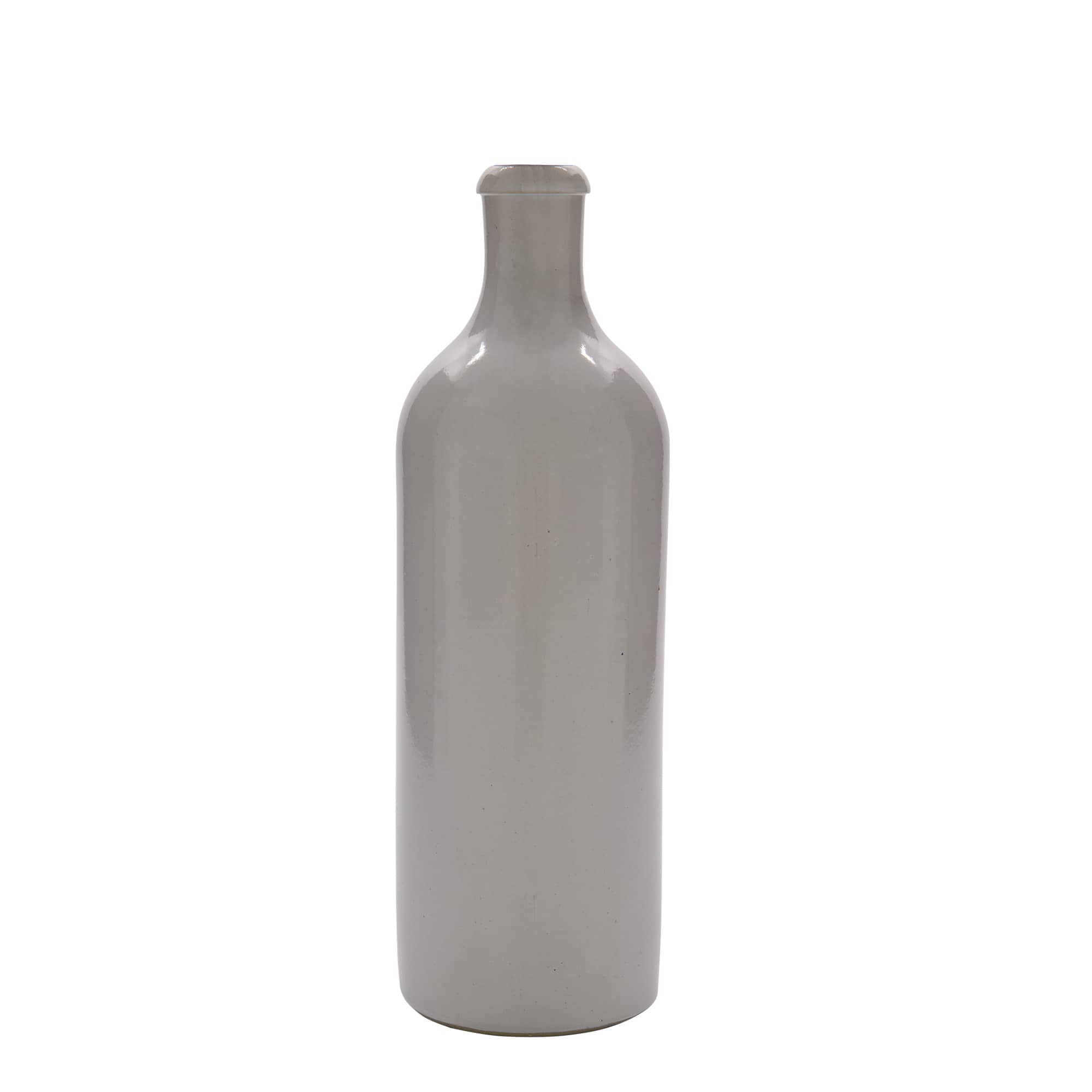 750 ml hliněná džbán, kamenina, bílá, hrdlo: uzávěr s pákou