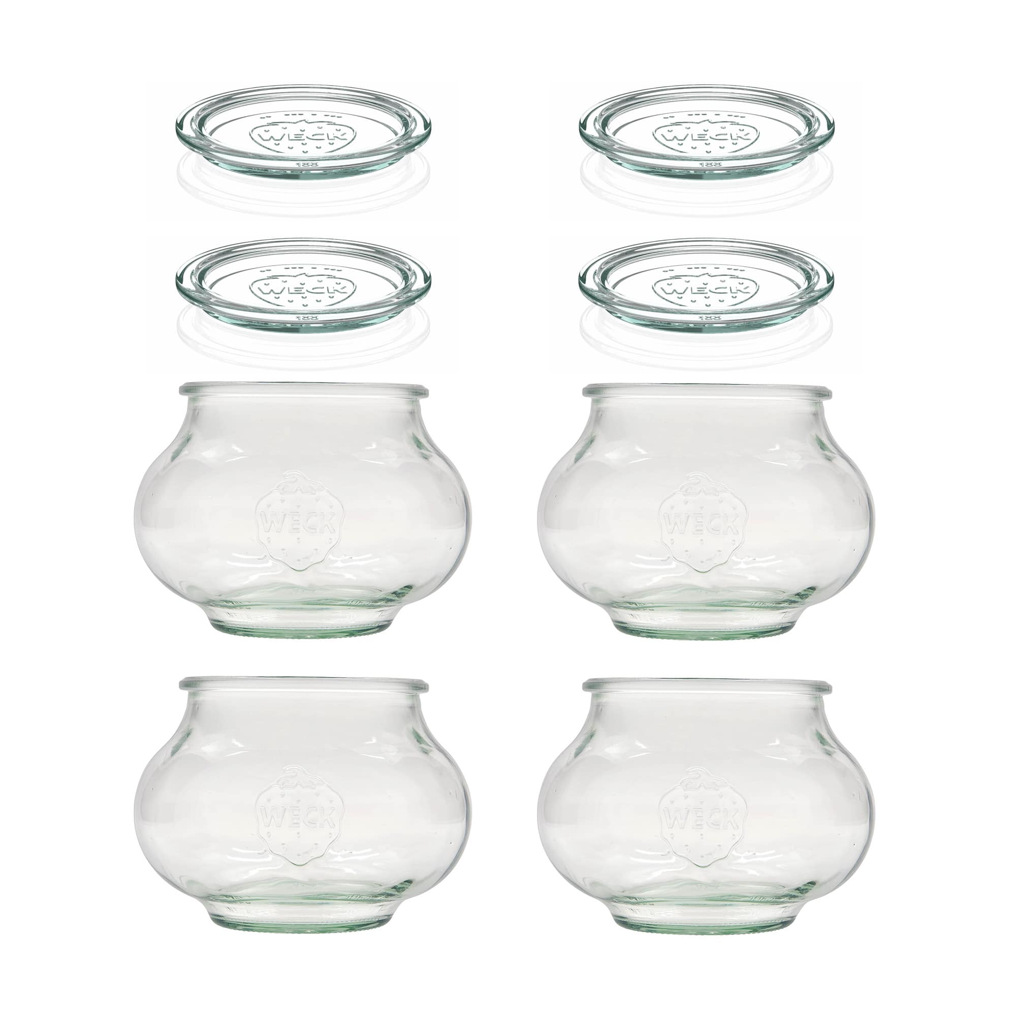4x 1062 ml WECK ozdobná sklenice se skleněným víčkem RR 100