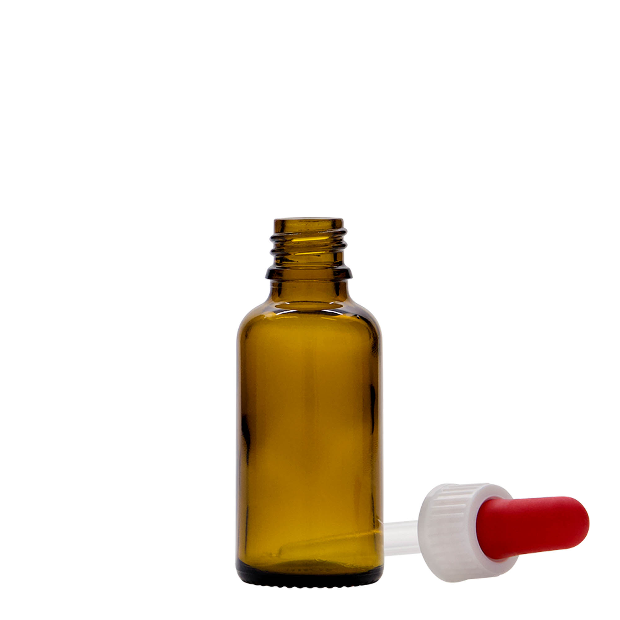 30 ml kapátková lahvička lékařská, sklo, hnědá, hrdlo: DIN 18