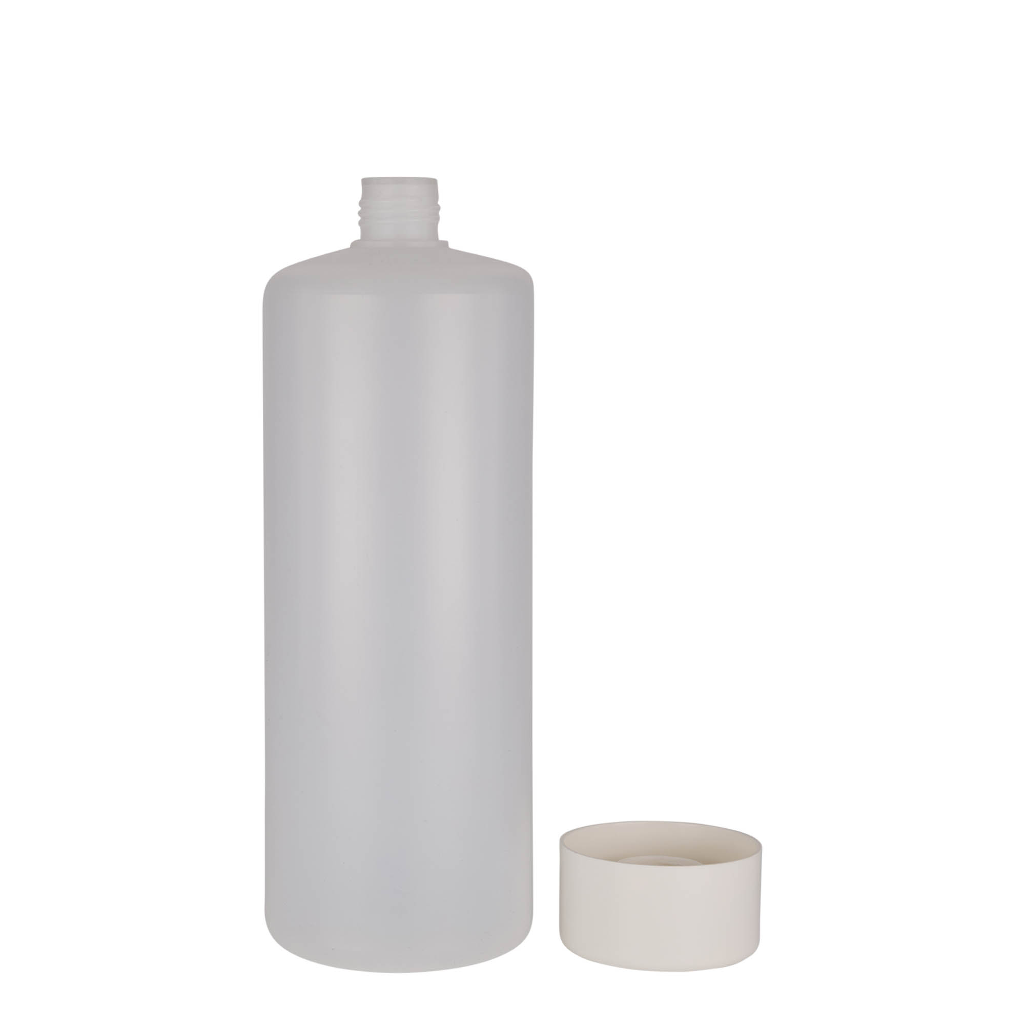 1.000 ml kulatá láhev, PE plast, přírodní, hrdlo: šroubovací uzávěr 1.000 ml kulatá láhev, PE plast, přírodní, hrdlo: šroubovací uzávěr