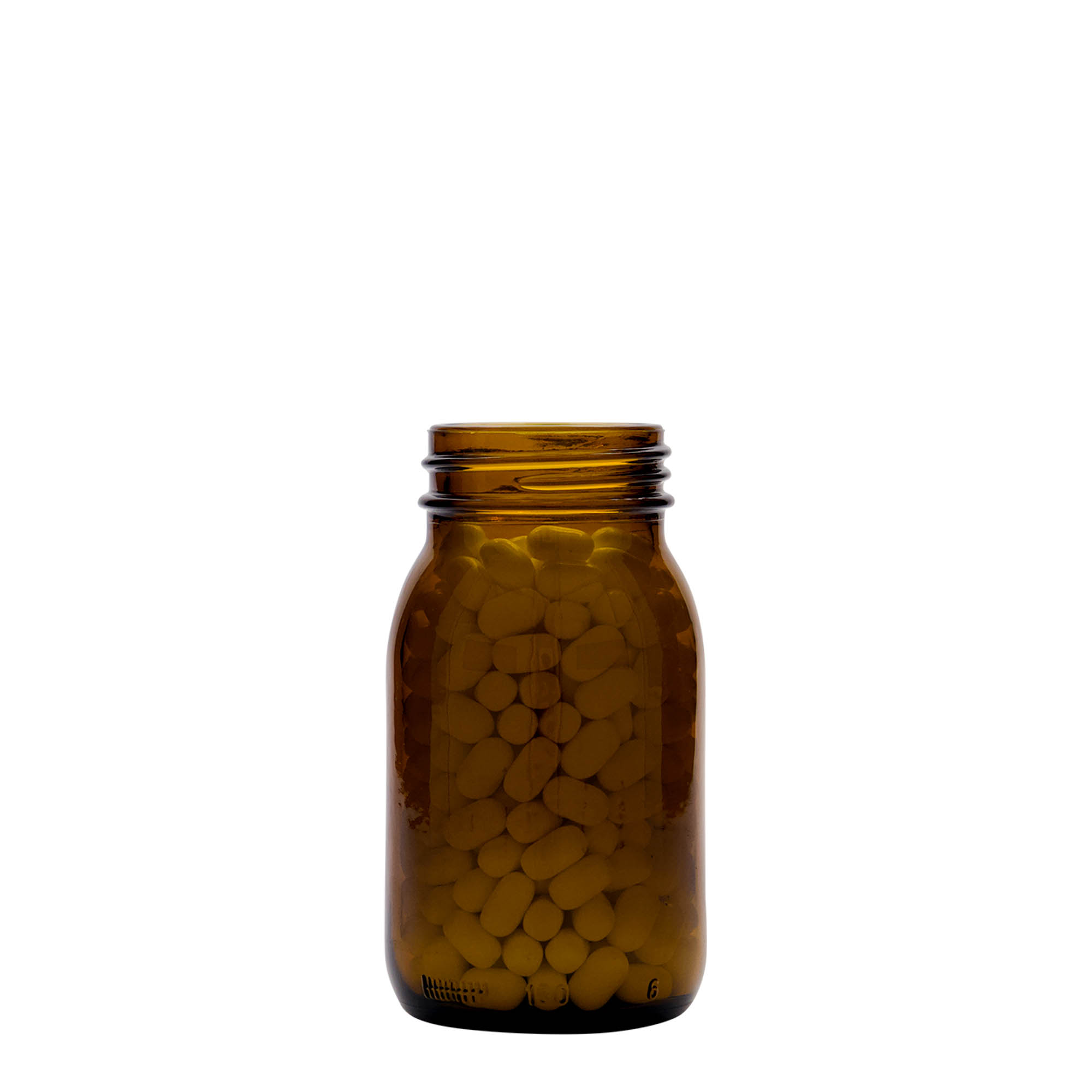 150 ml širokohrdlá sklenice, hnědá, hrdlo: DIN 45