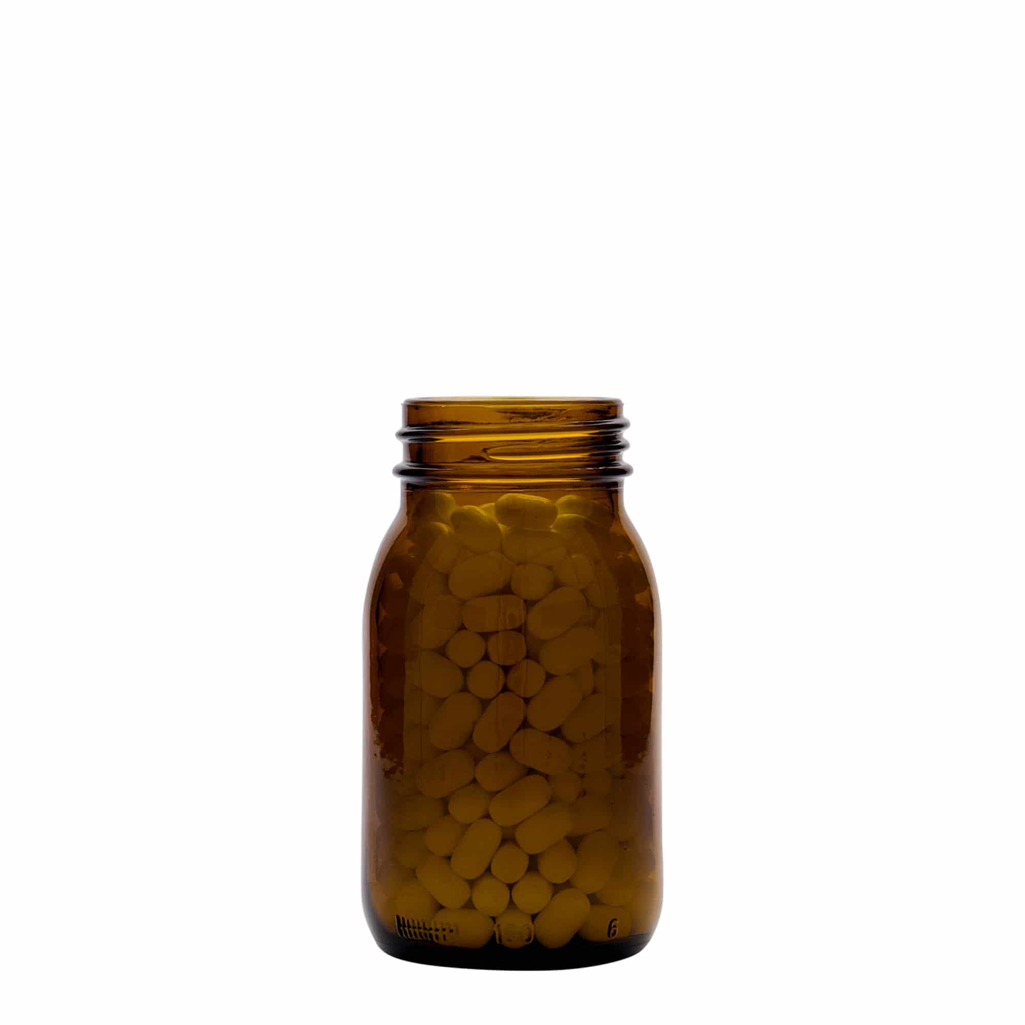 150 ml širokohrdlá sklenice, hnědá, hrdlo: DIN 45 150 ml širokohrdlá sklenice, hnědá, hrdlo: DIN 45