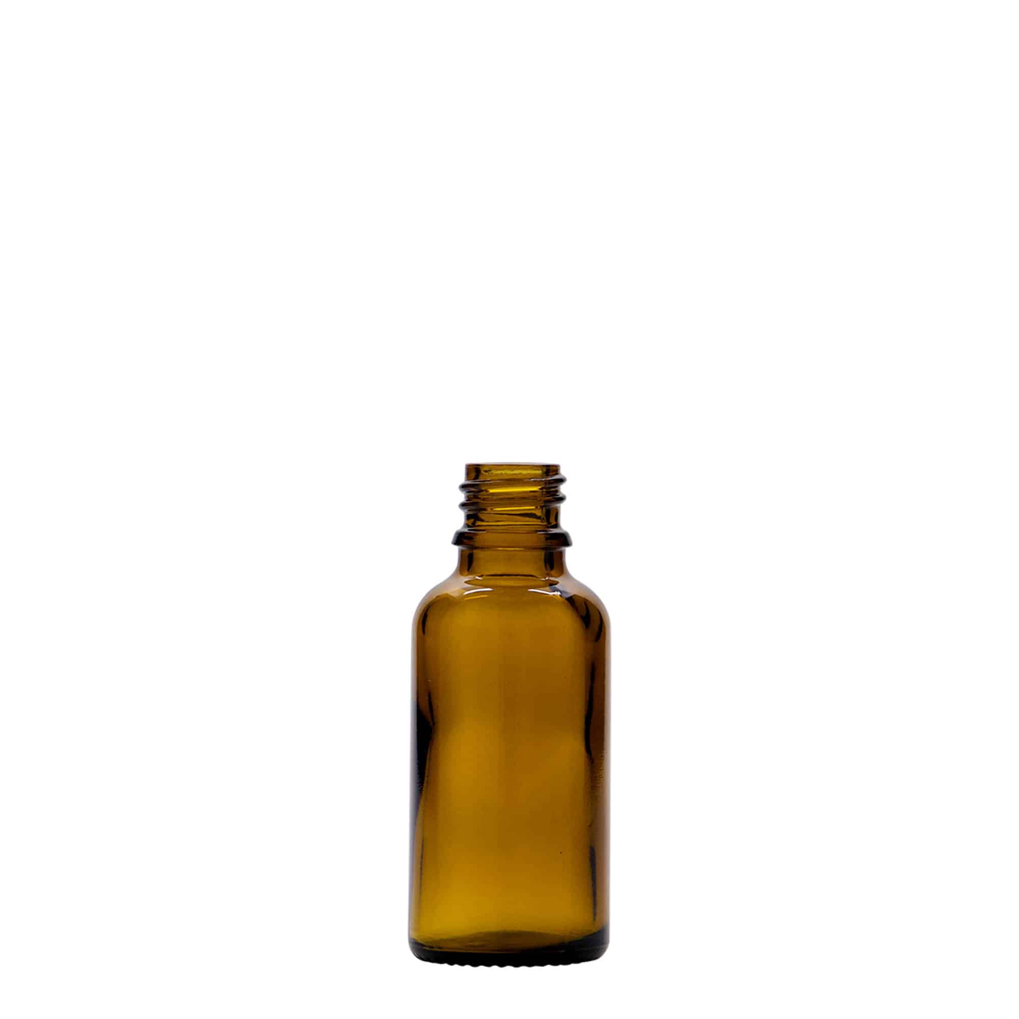 30 ml lékovka, sklo, hnědá, hrdlo: DIN 18