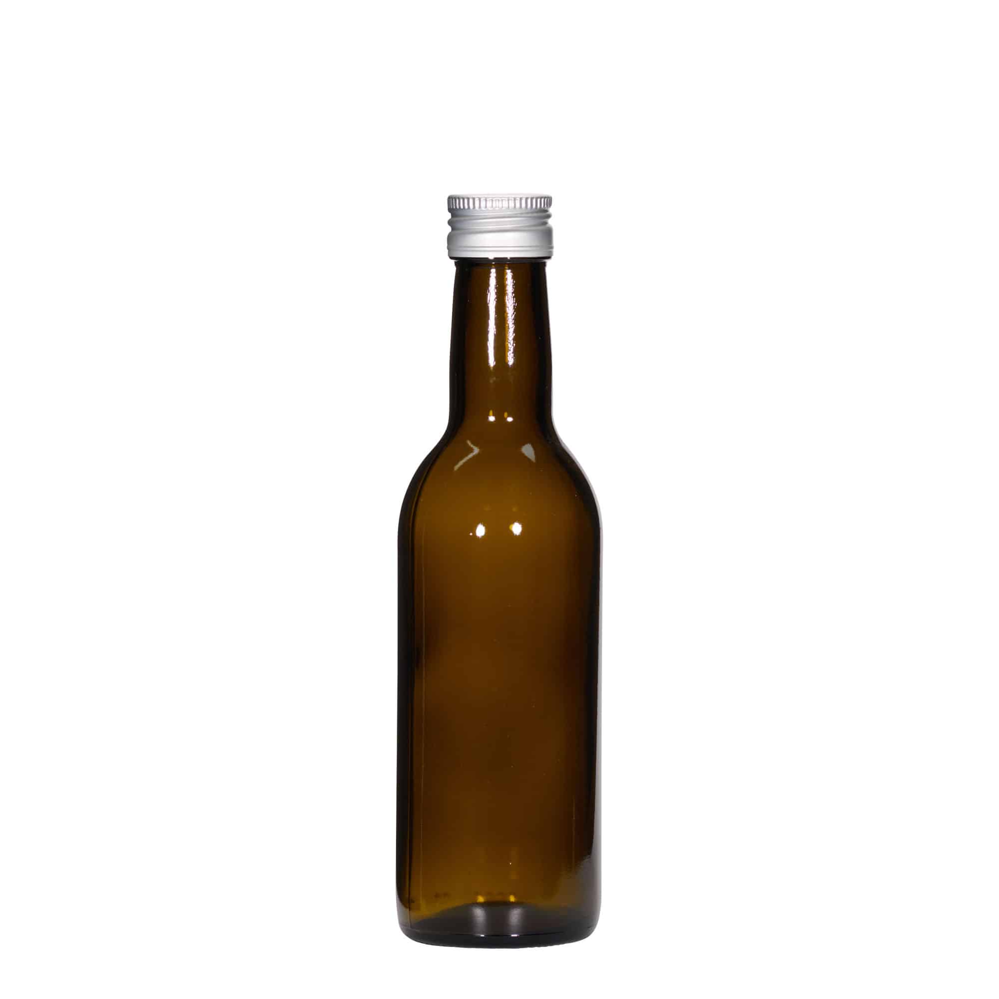 250 ml skleněná láhev 'Bordeaux', antik zelená, hrdlo: PP 28