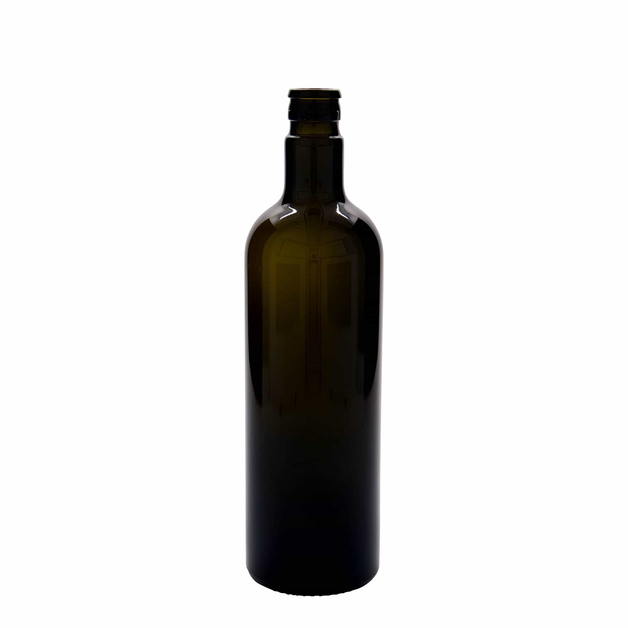 Lahev na ocet/olej 750 ml 'Willy New', sklo, starožitná zelená, ústí: DOP Lahev na ocet/olej 750 ml 'Willy New', sklo, starožitná zelená, ústí: DOP