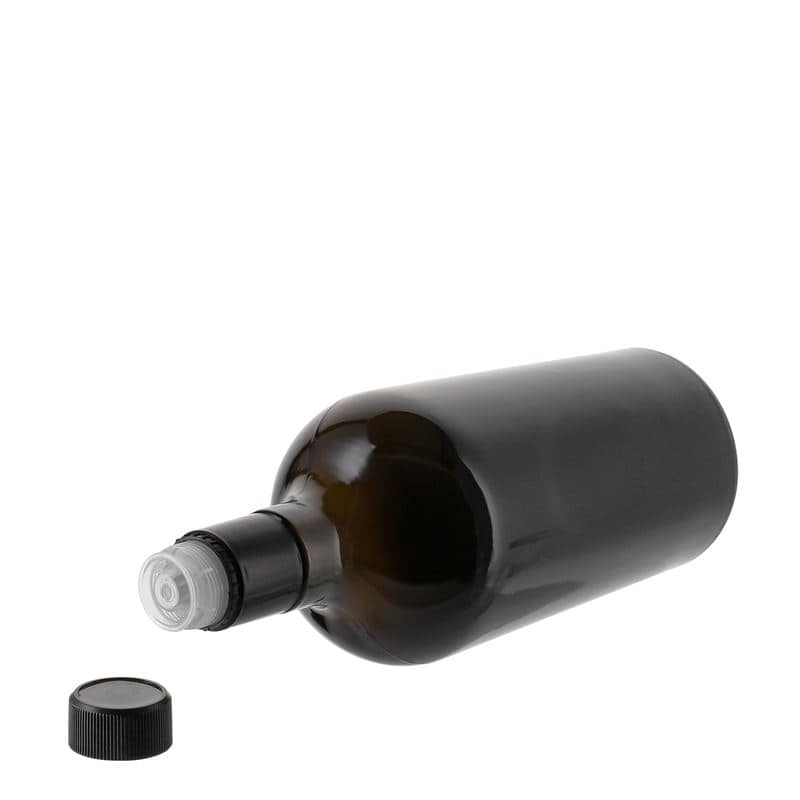 Lahev na ocet/olej 750 ml 'Oleum', sklo, starožitná zelená, ústí: DOP