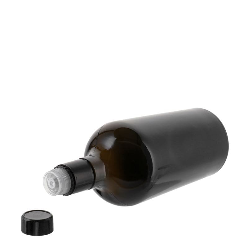 750 ml láhev na ocet/olej 'Oleum', sklo, antik zelená, hrdlo: DOP 750 ml láhev na ocet/olej 'Oleum', sklo, antik zelená, hrdlo: DOP