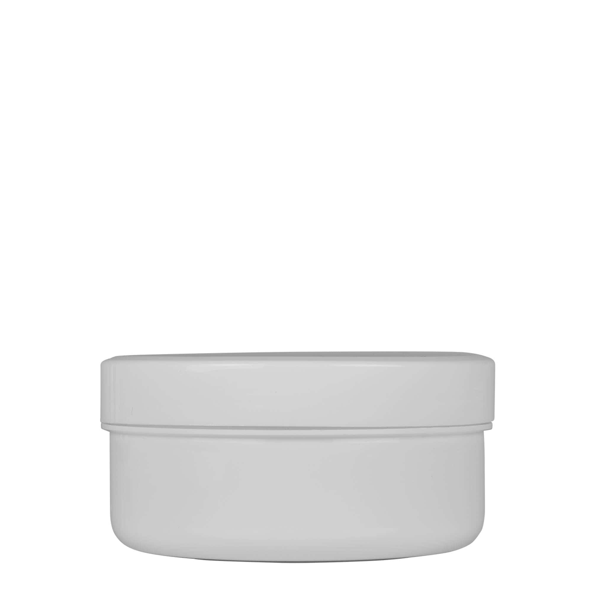 250 ml plastová dóza 'White Line', PP, bílá, hrdlo: šroubovací uzávěr