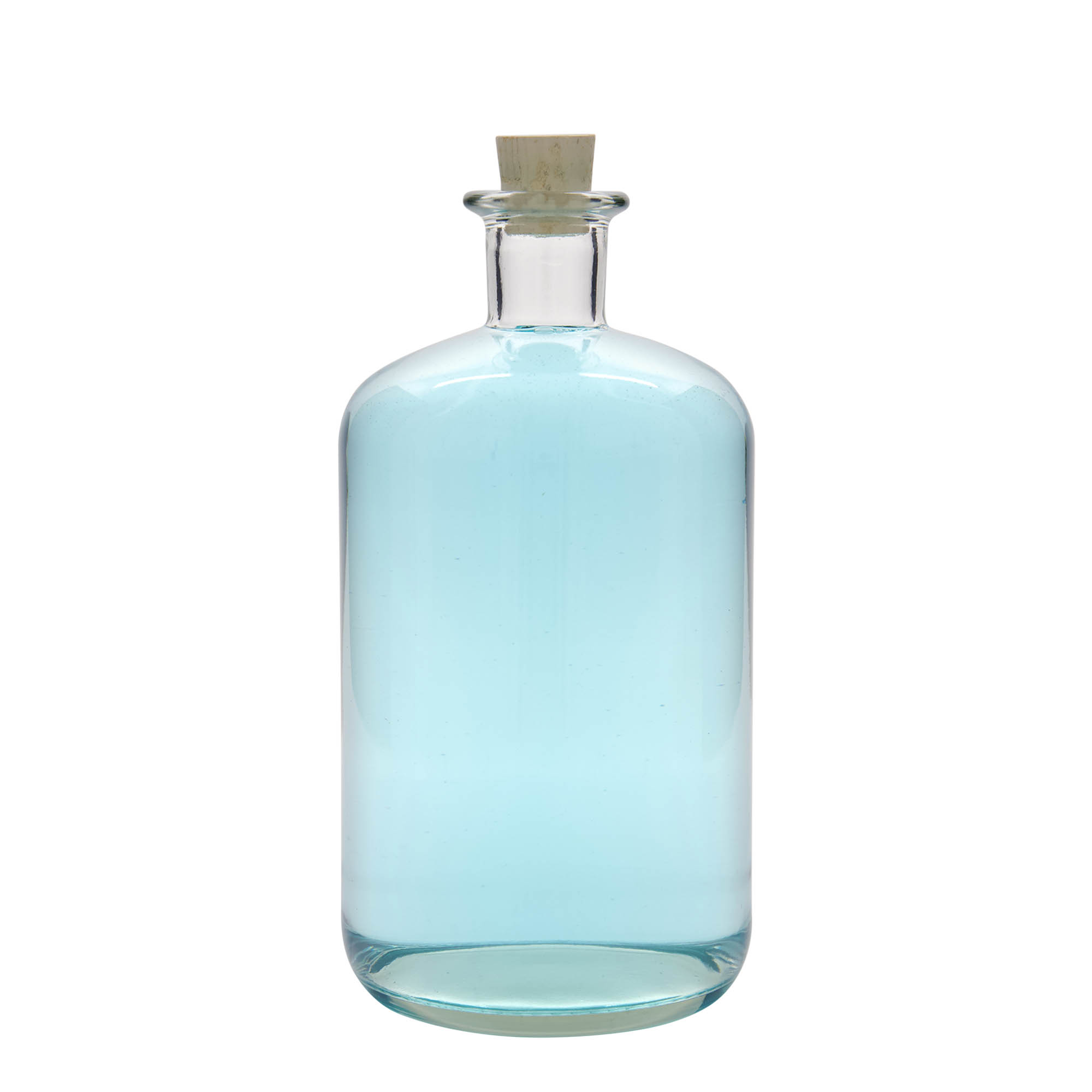 1.500 ml lékárenská skleněná láhev, hrdlo: korek