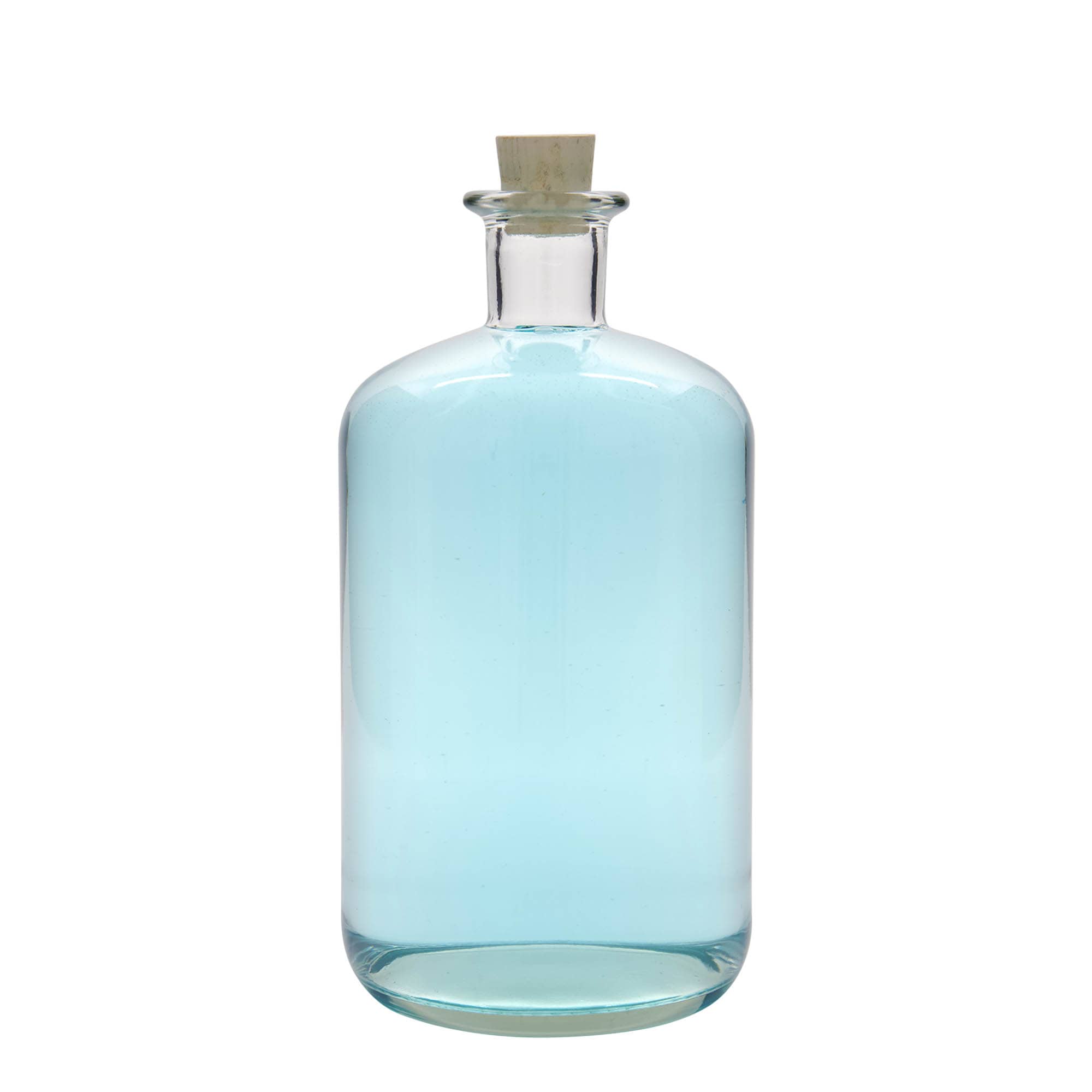 1.500 ml lékárenská skleněná láhev, hrdlo: korek
