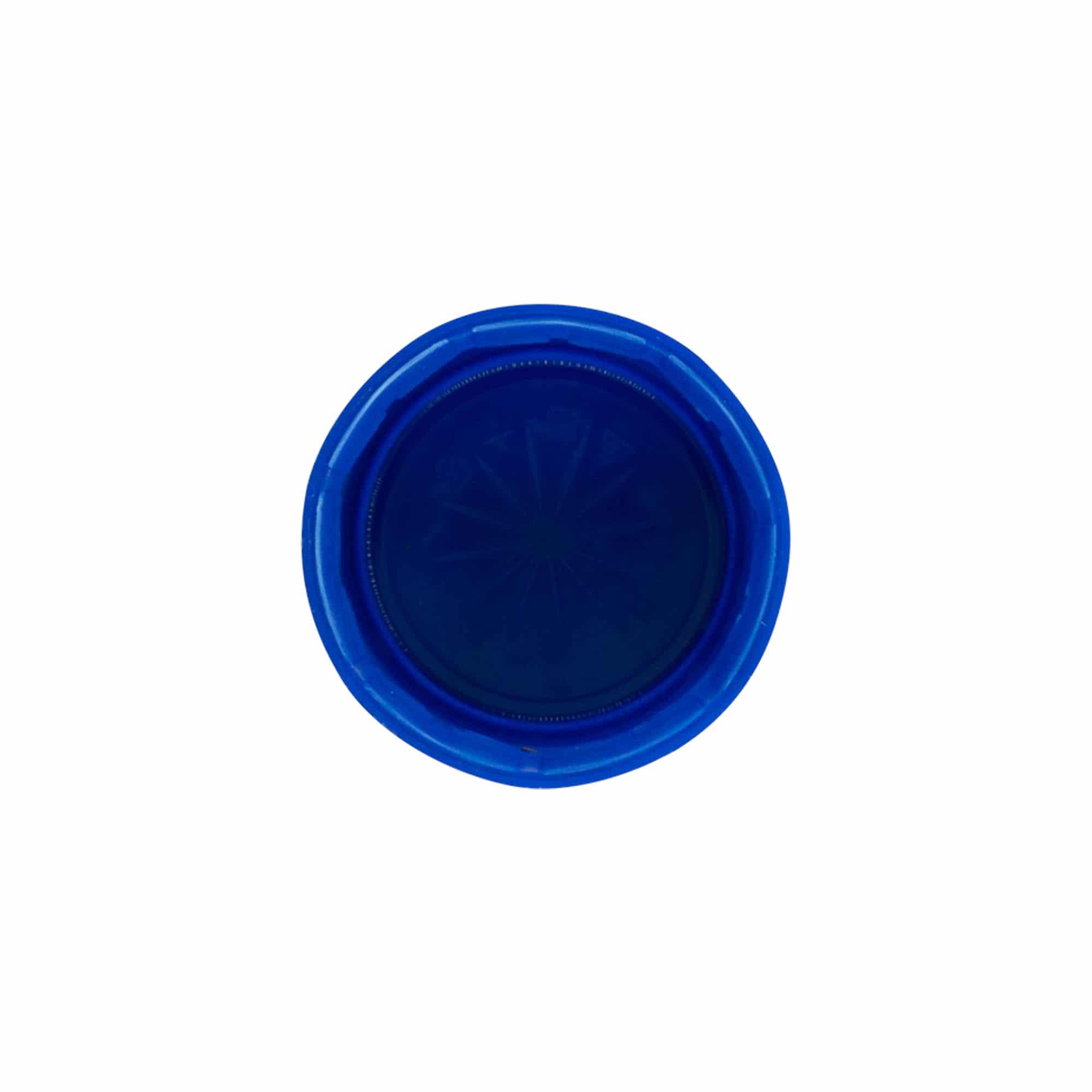 Šroubovací uzávěr s dvoucestným závitem, plast PE, modrý, pro ústí: PET 38 mm