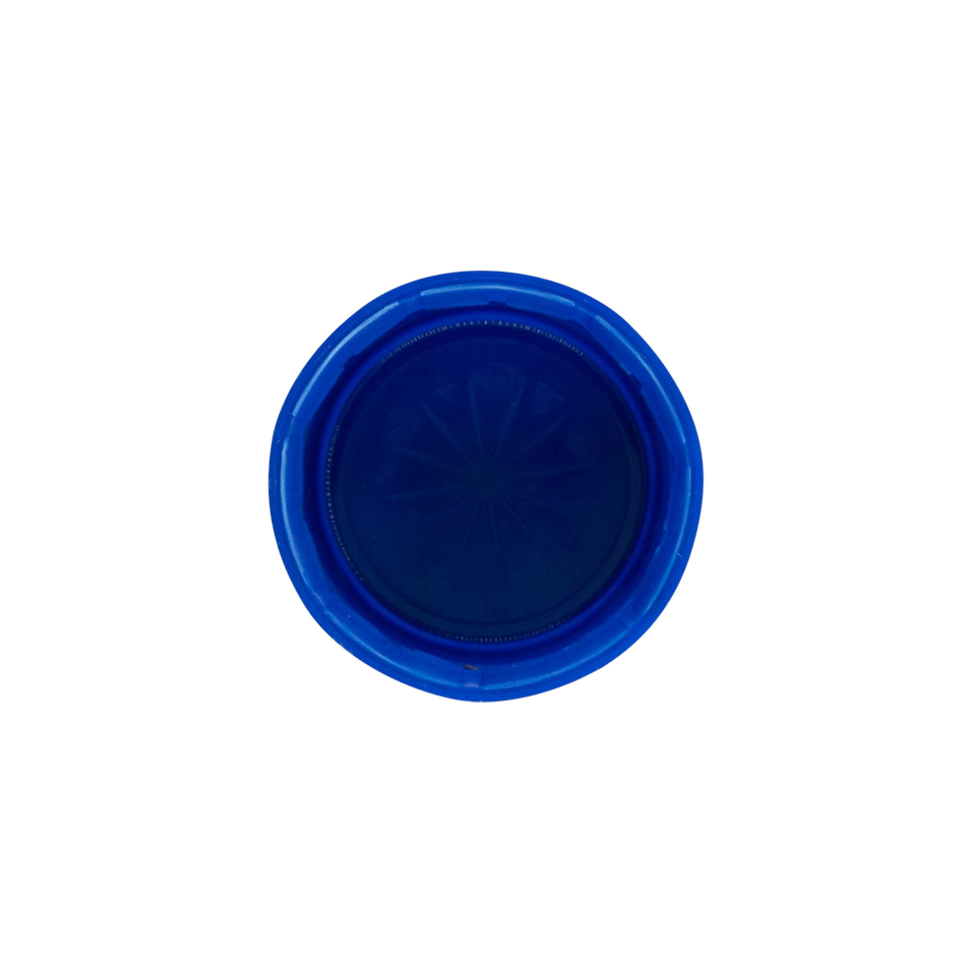 Šroubovací uzávěr s dvojitým závitem, PE plast, modrý, pro hrdlo: PET 38 mm
