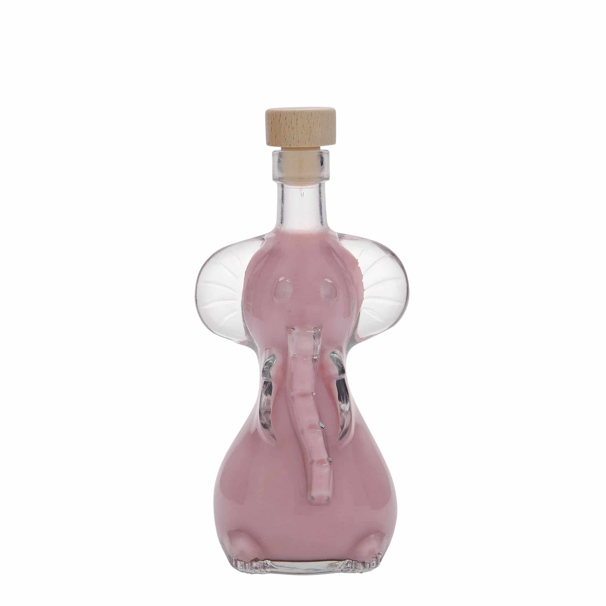 Skleněná lahev 200 ml 'Slon', uzávěr: korek