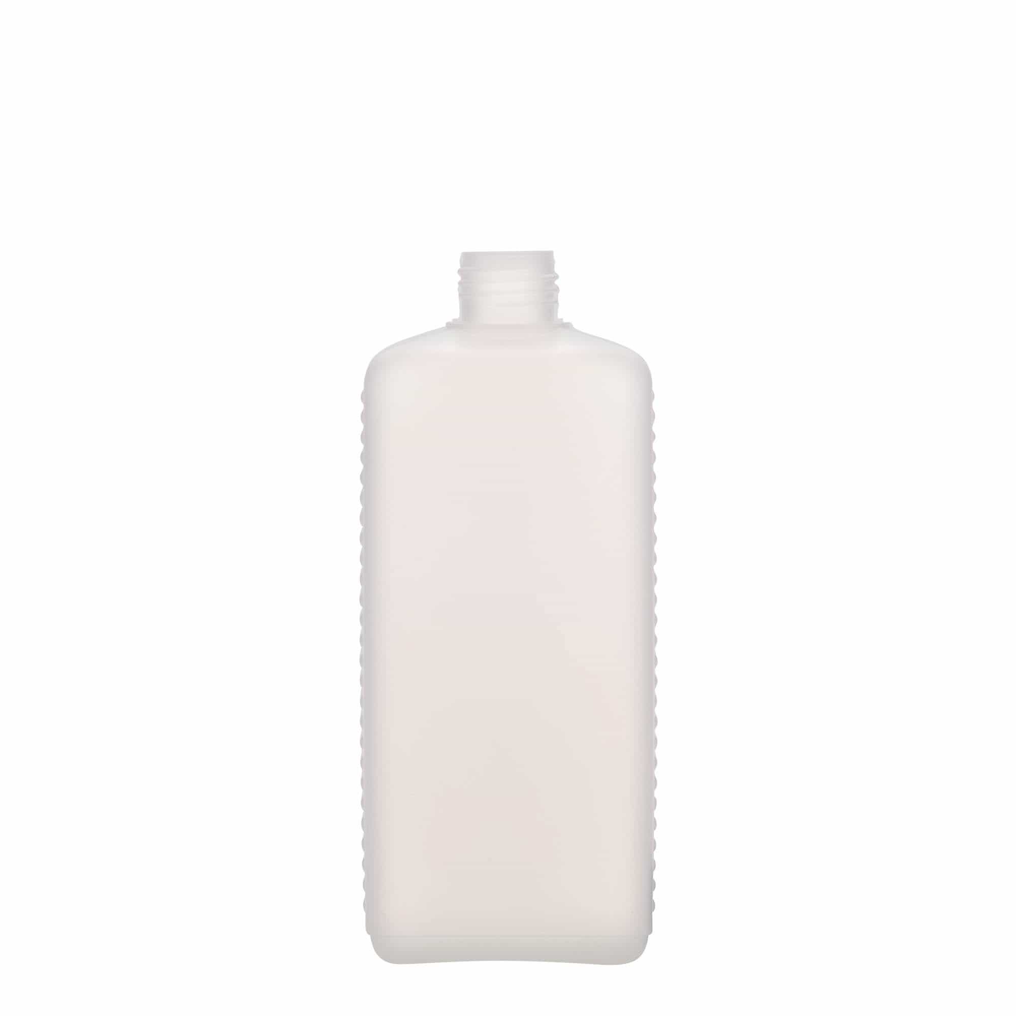 Kanystr 500 ml, hranatý, plast HDPE, přírodní, uzávěr: DIN 25 EPE Kanystr 500 ml, hranatý, plast HDPE, přírodní, uzávěr: DIN 25 EPE