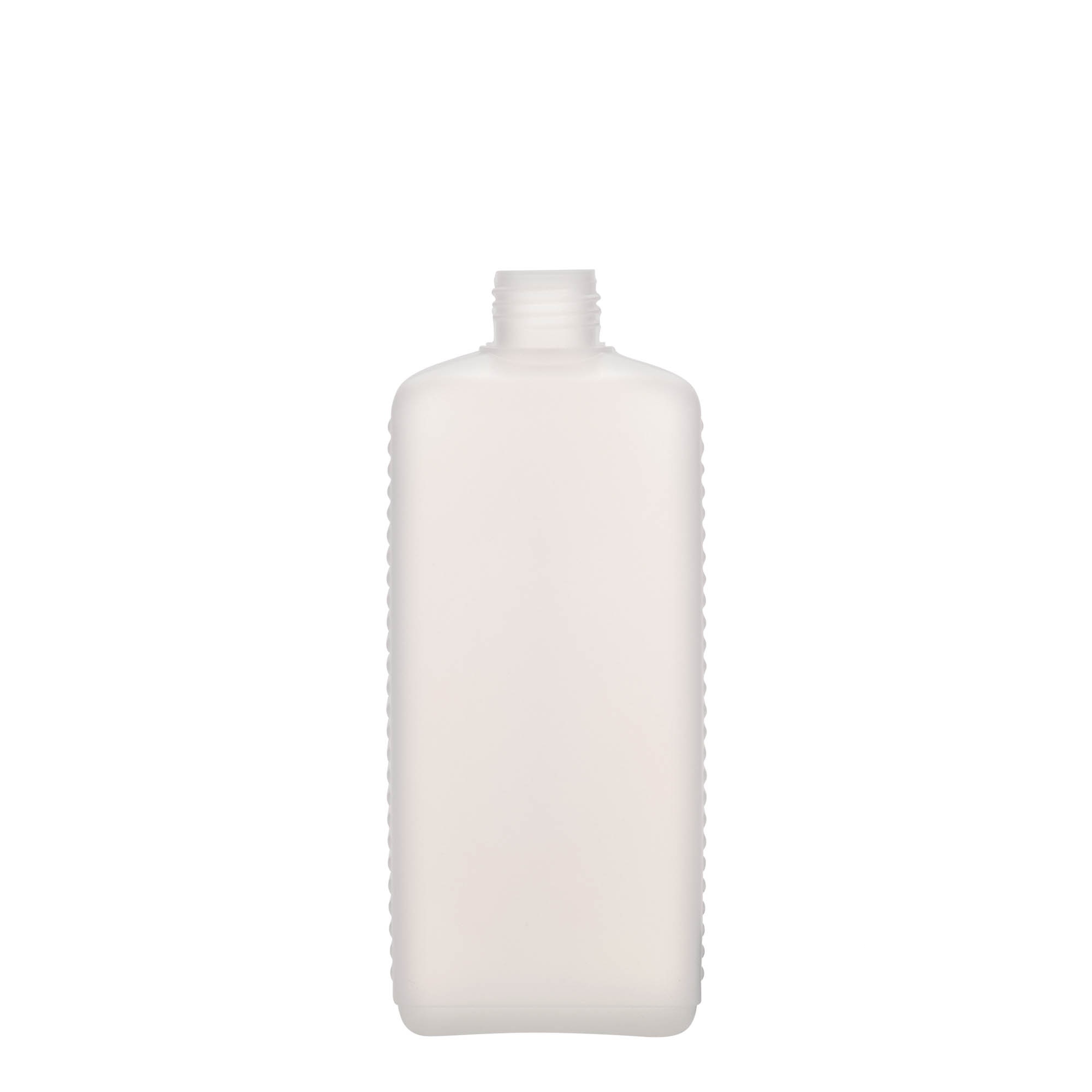 500 ml kanystrová láhev, obdélníková, HDPE plast, přírodní, hrdlo: DIN 25 EPE