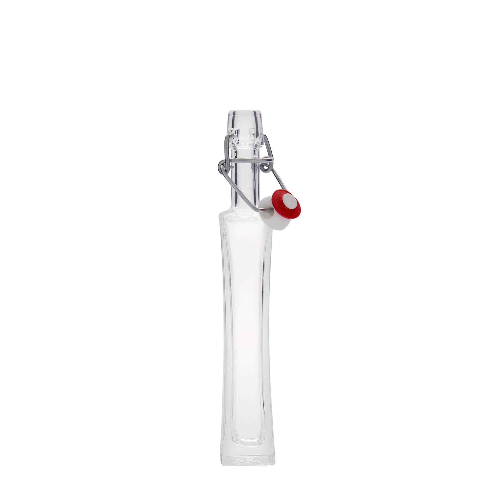 Skleněná lahev 40 ml 'Koko', čtvercová, uzávěr: třmenový uzávěr Skleněná lahev 40 ml 'Koko', čtvercová, uzávěr: třmenový uzávěr
