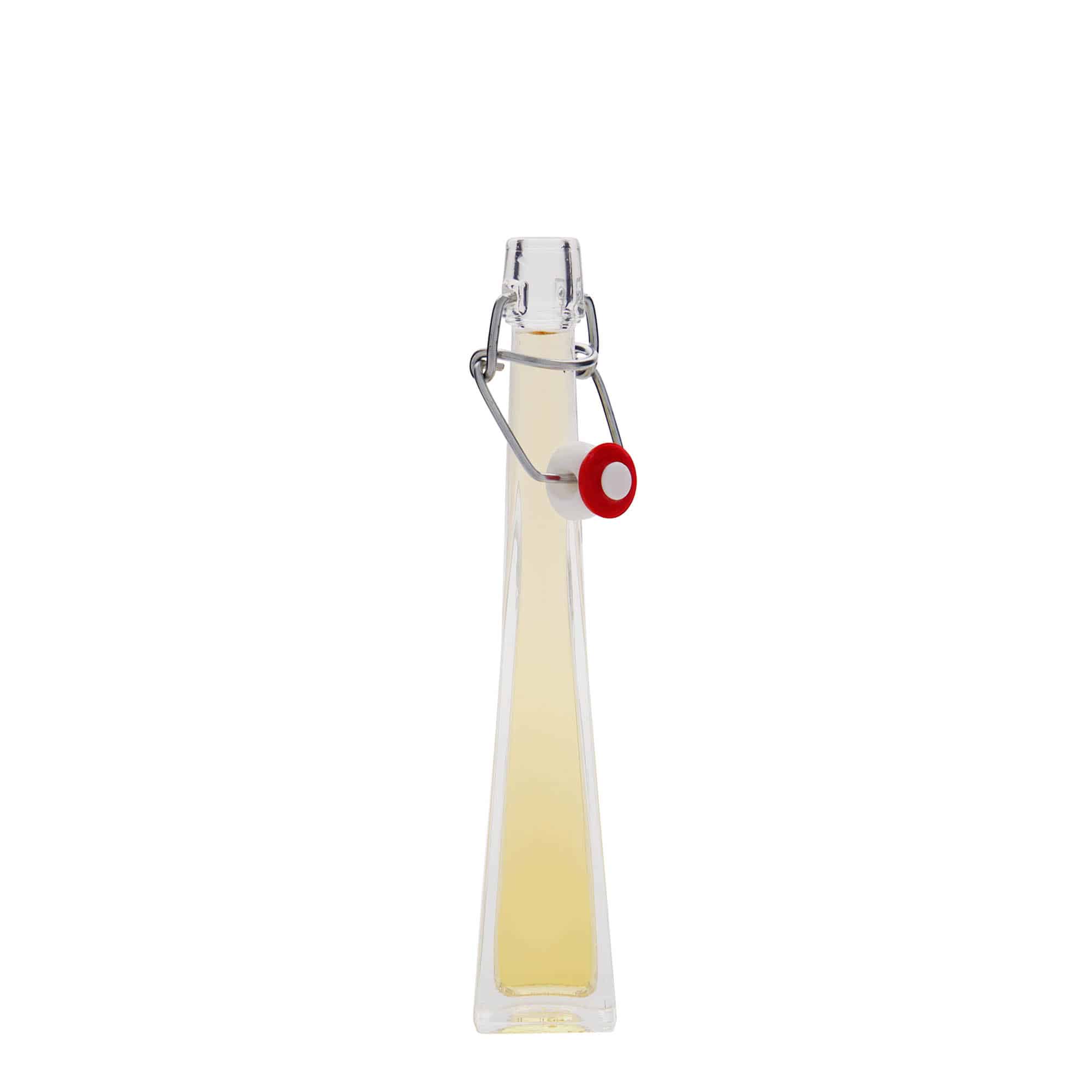 Skleněná lahev 40 ml 'Dama Quadrato', čtvercová, uzávěr: třmenový uzávěr