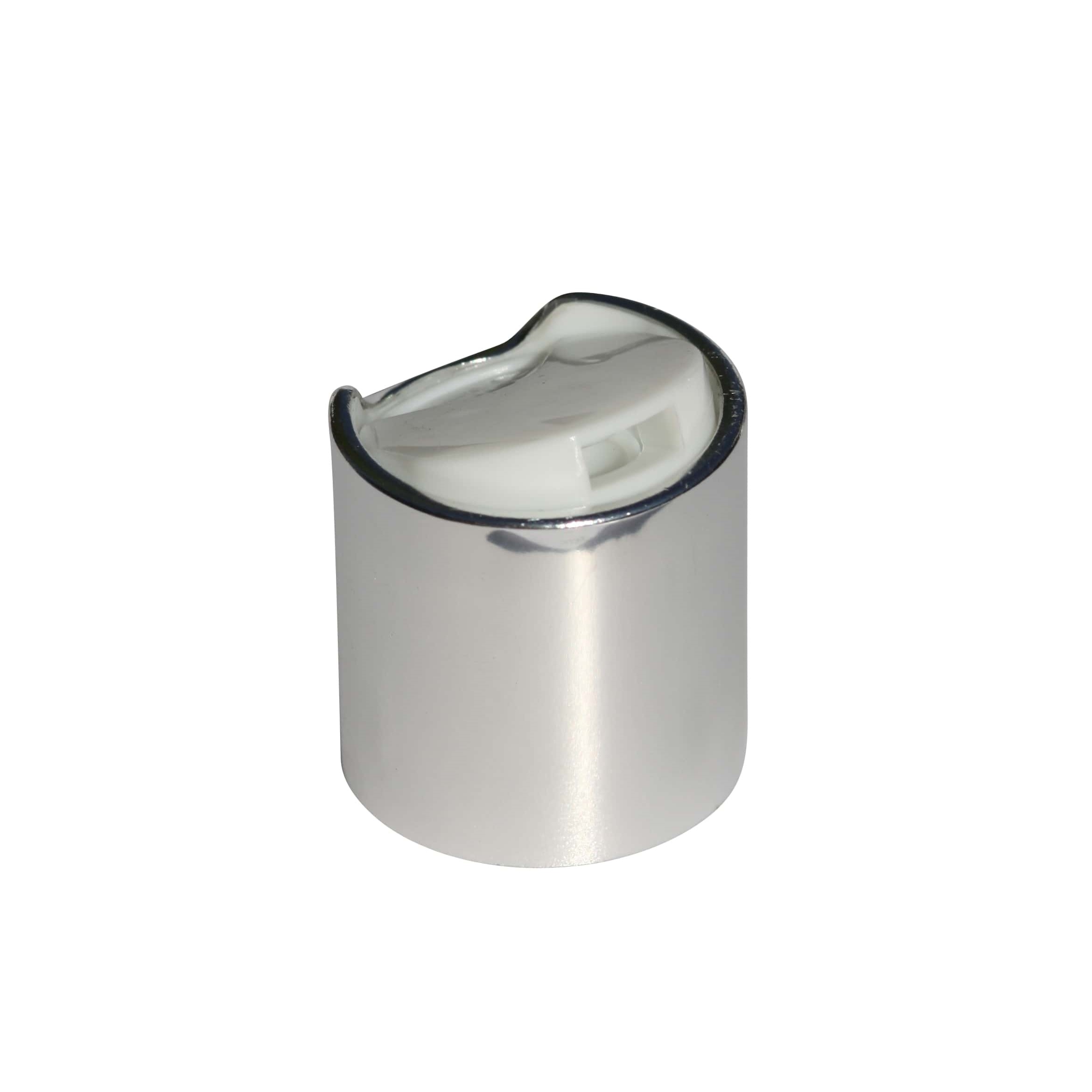 Šroubovací uzávěr Disc Top, plast PP, stříbrný, pro ústí: GPI 24/410