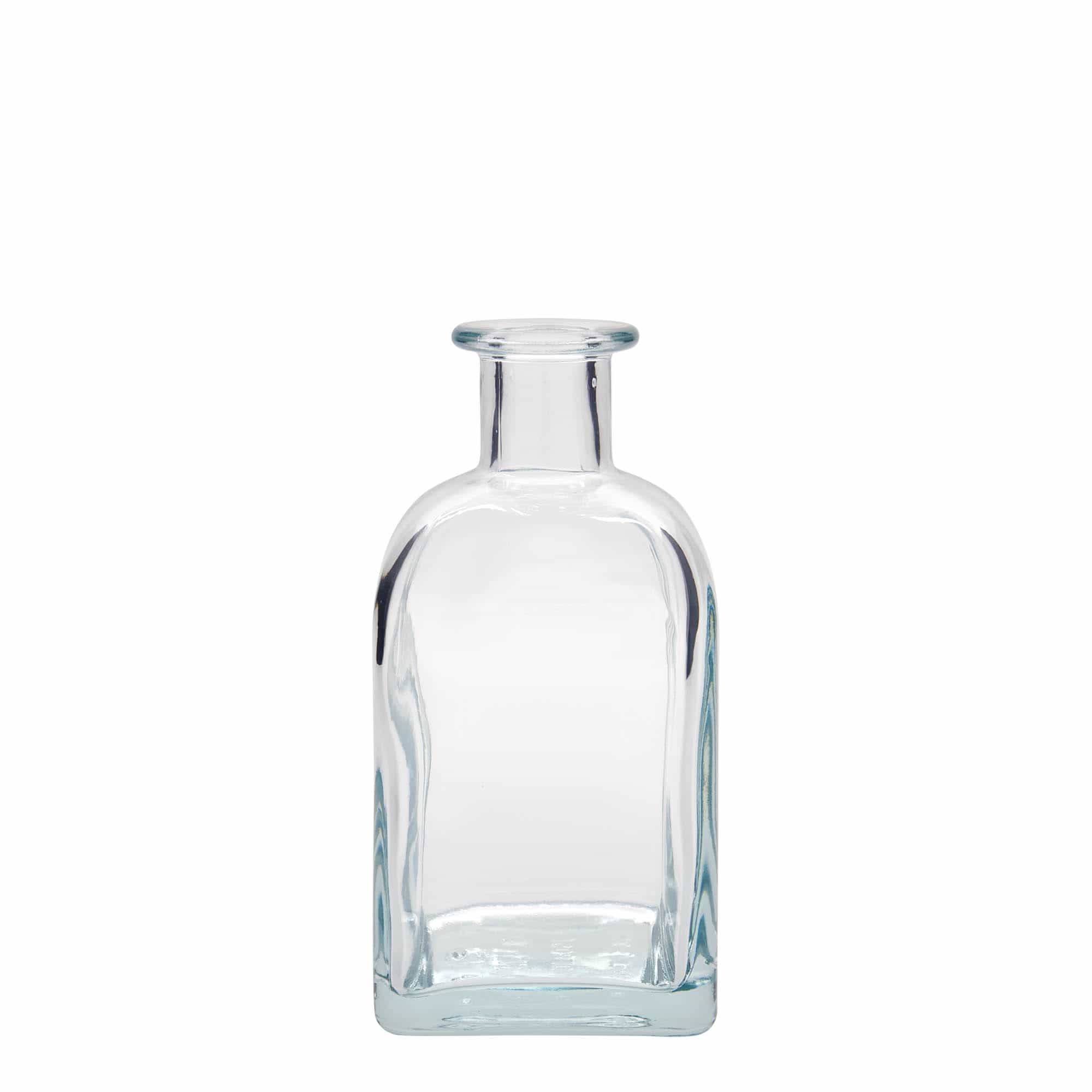 350 ml skleněná láhev Apotheker Carré, čtvercová, hrdlo: korek