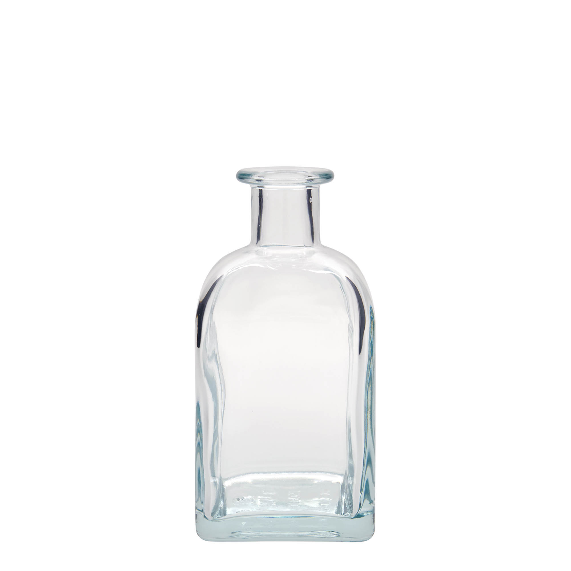 350 ml skleněná láhev Apotheker Carré, čtvercová, hrdlo: korek