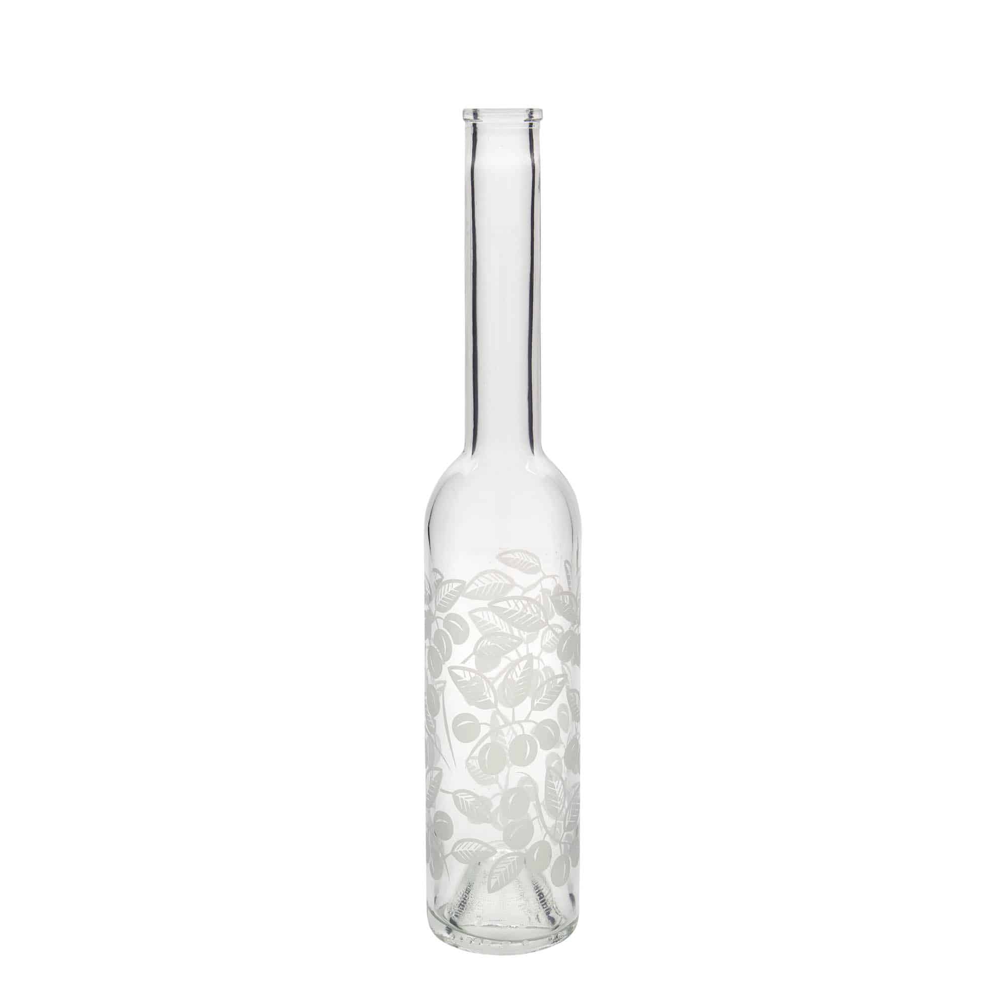 Skleněná lahev 350 ml 'Opera', motiv: Mirabelky, uzávěr: korek