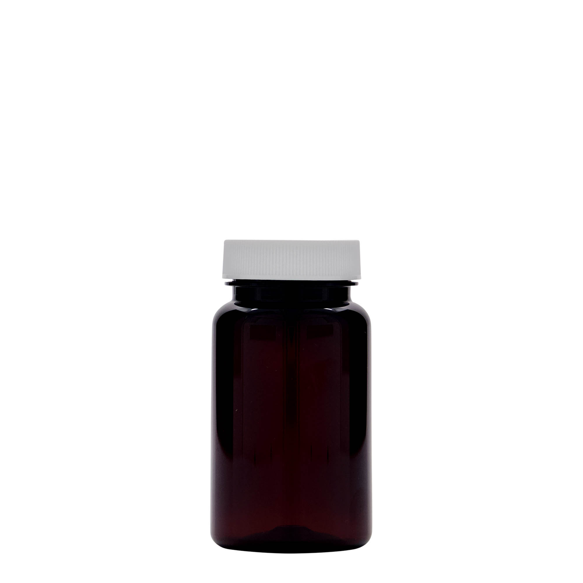 100 ml PET lahvička, plast, hnědá, hrdlo: 38/400