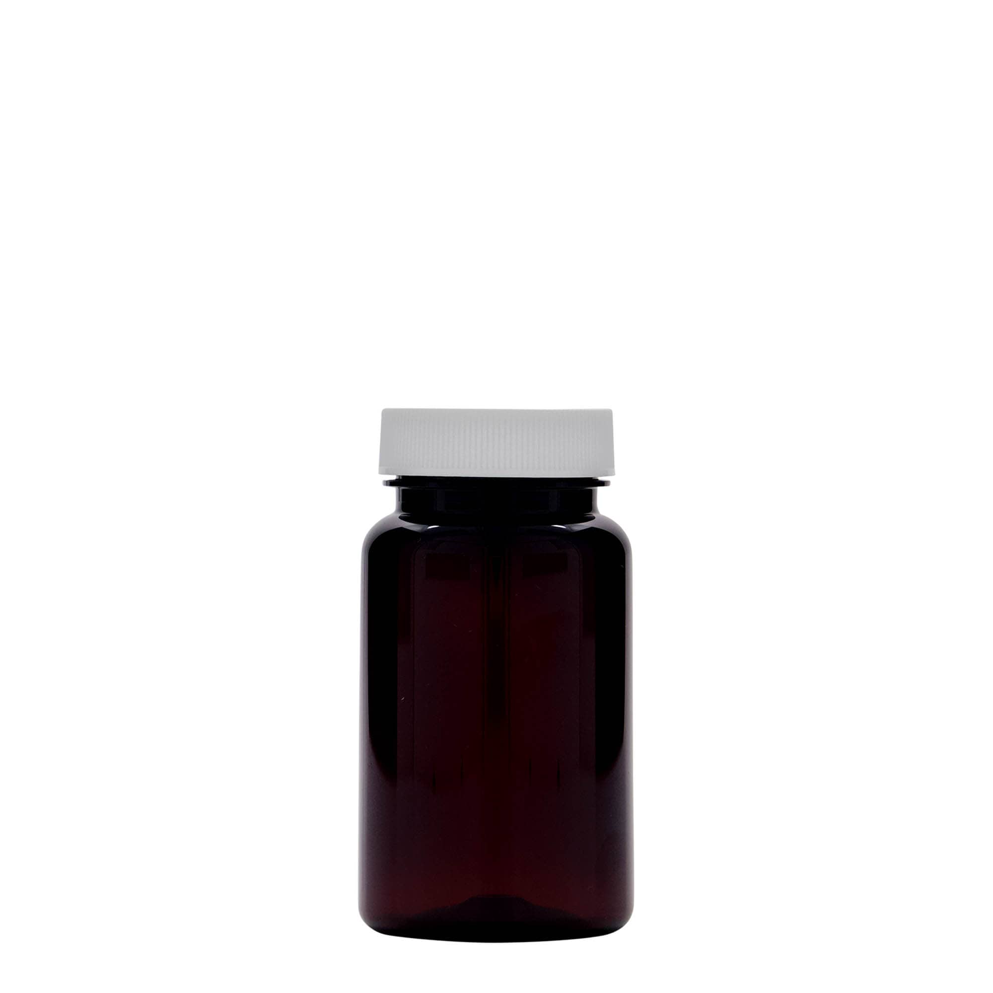 100 ml PET lahvička, plast, hnědá, hrdlo: 38/400