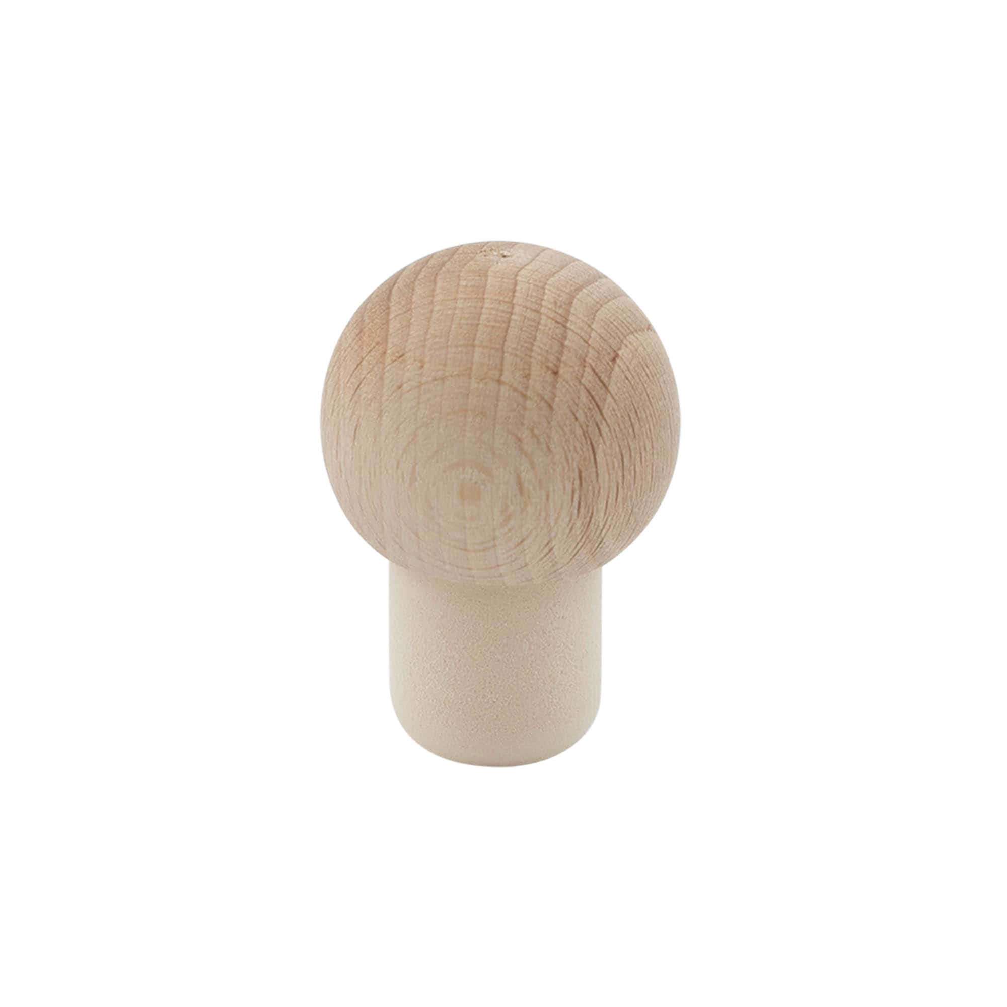 Rukojeťový zátka 19 mm 'Koule', dřevo/plast, pro hrdlo: korek