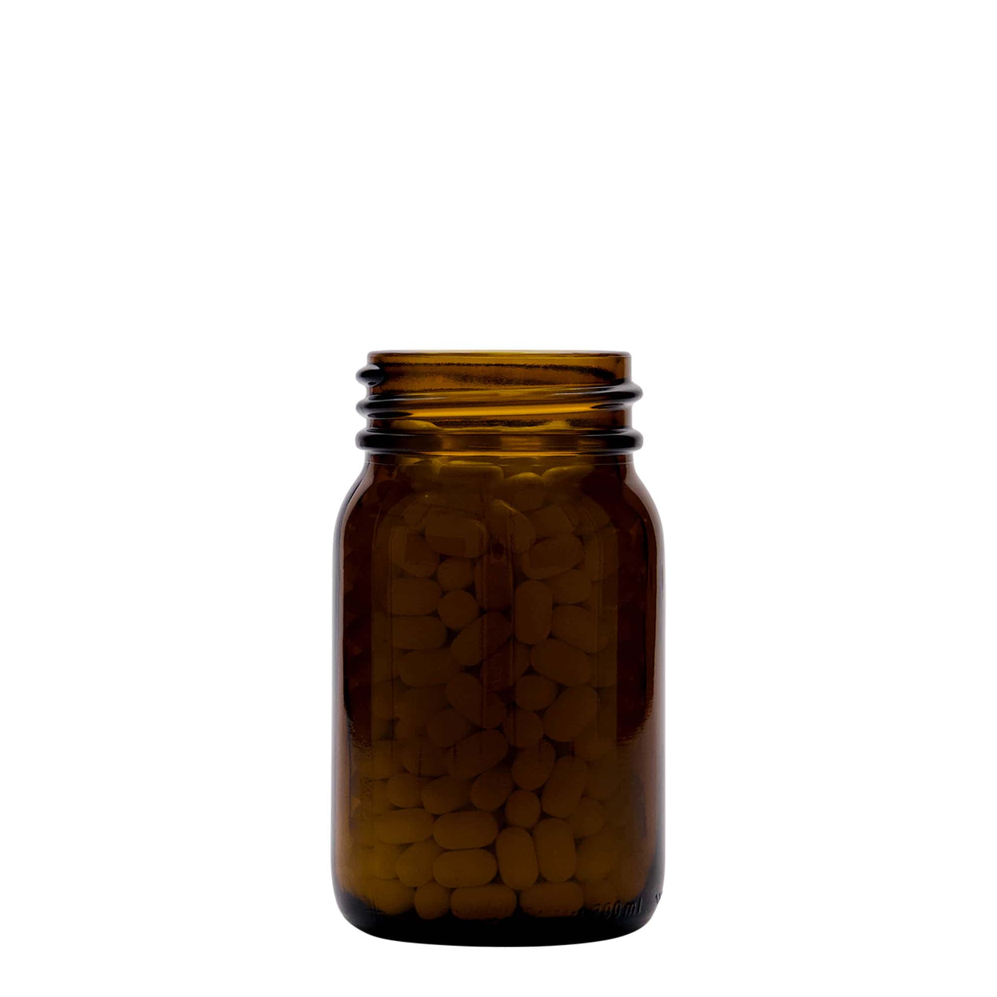 200 ml širokohrdlá sklenice, hnědá, hrdlo: DIN 55