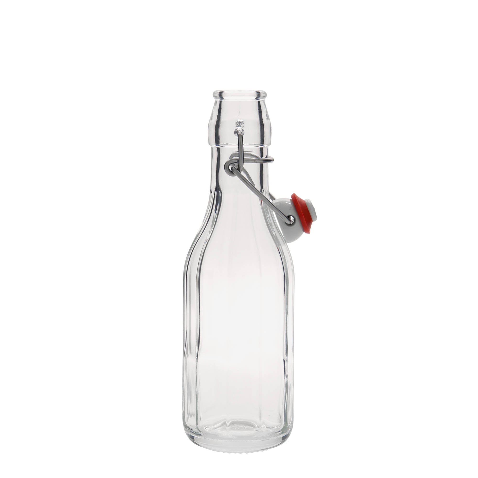250 ml skleněná lahev 'Bravo', desetiboká, hrdlo: s pákovým uzávěrem