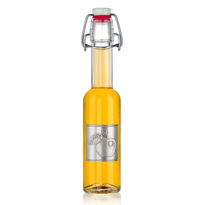 Cínová etiketa „Jablko“, čtvercová, kovová, stříbrná Cínová etiketa „Jablko“, čtvercová, kovová, stříbrná