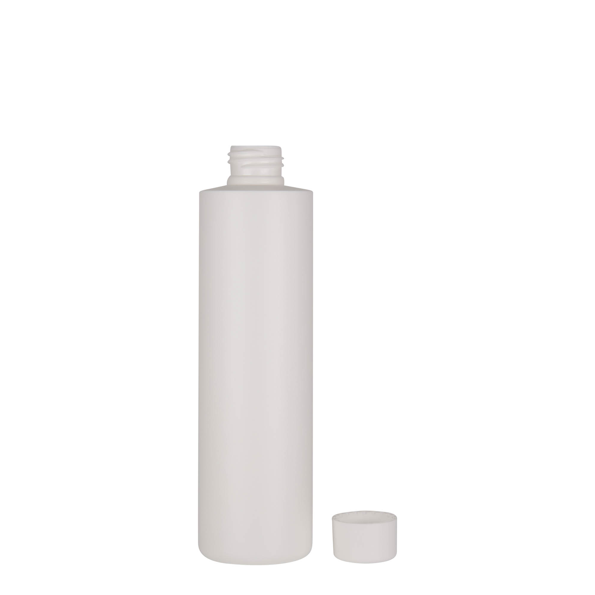 250 ml plastová láhev 'Pipe', zelený HDPE, bílá, hrdlo: 24/410