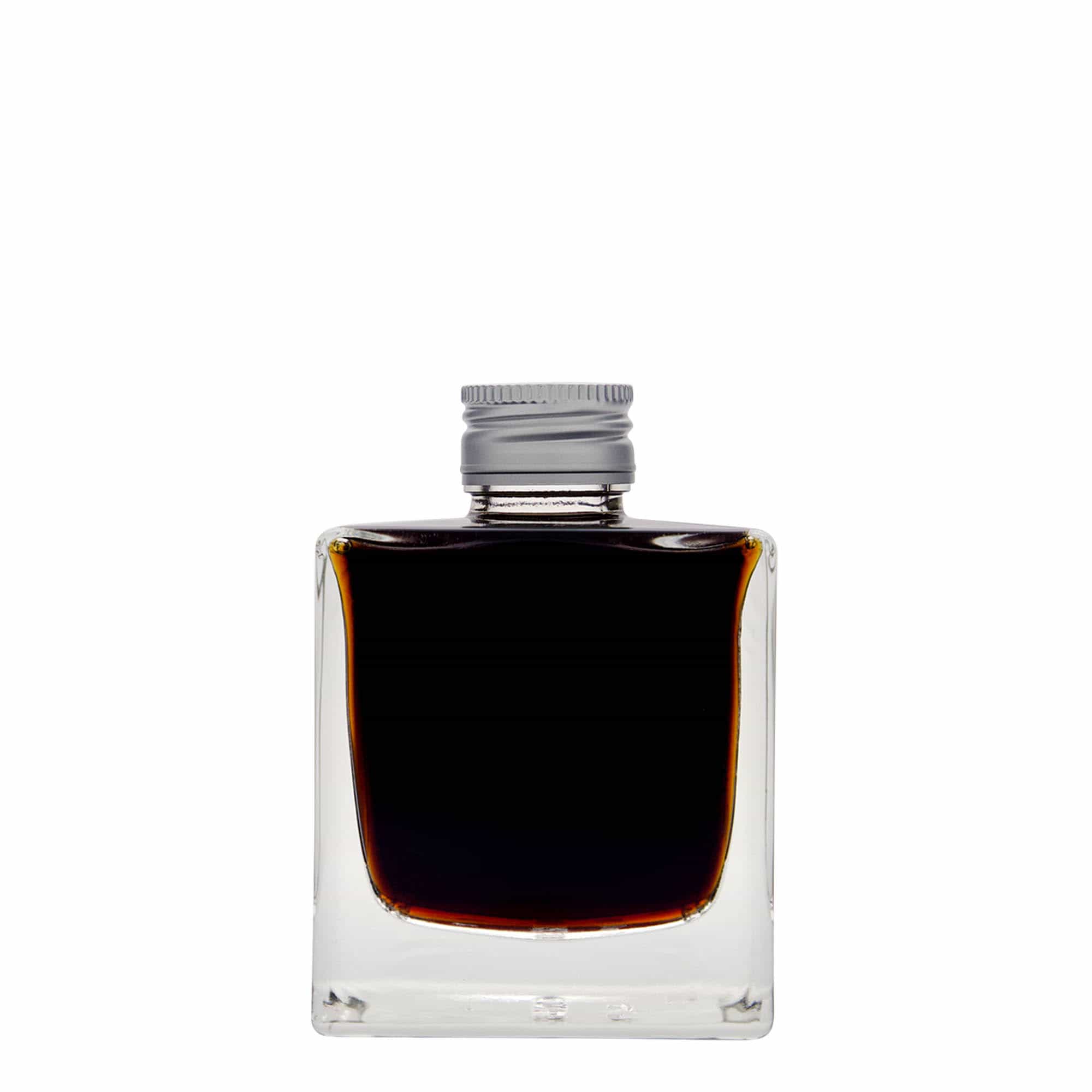 Skleněná lahev 200 ml 'Cube', čtvercová, uzávěr: PP 28