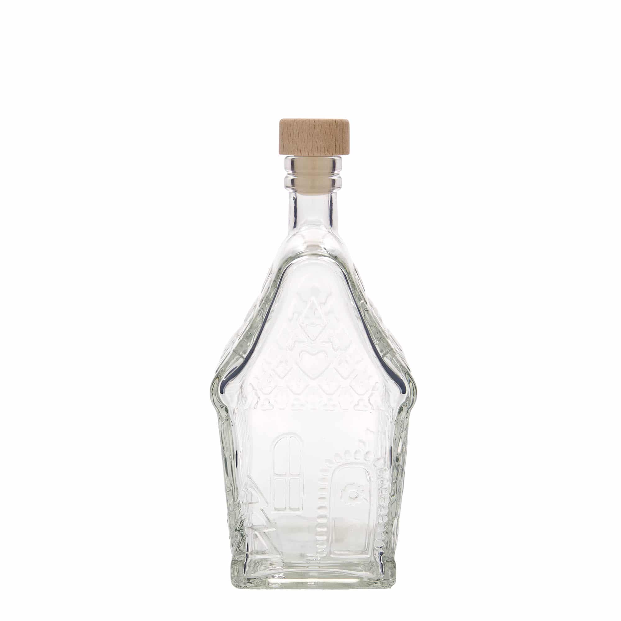 Skleněná lahev 500 ml 'Perníková chaloupka', hranatá, uzávěr: korek