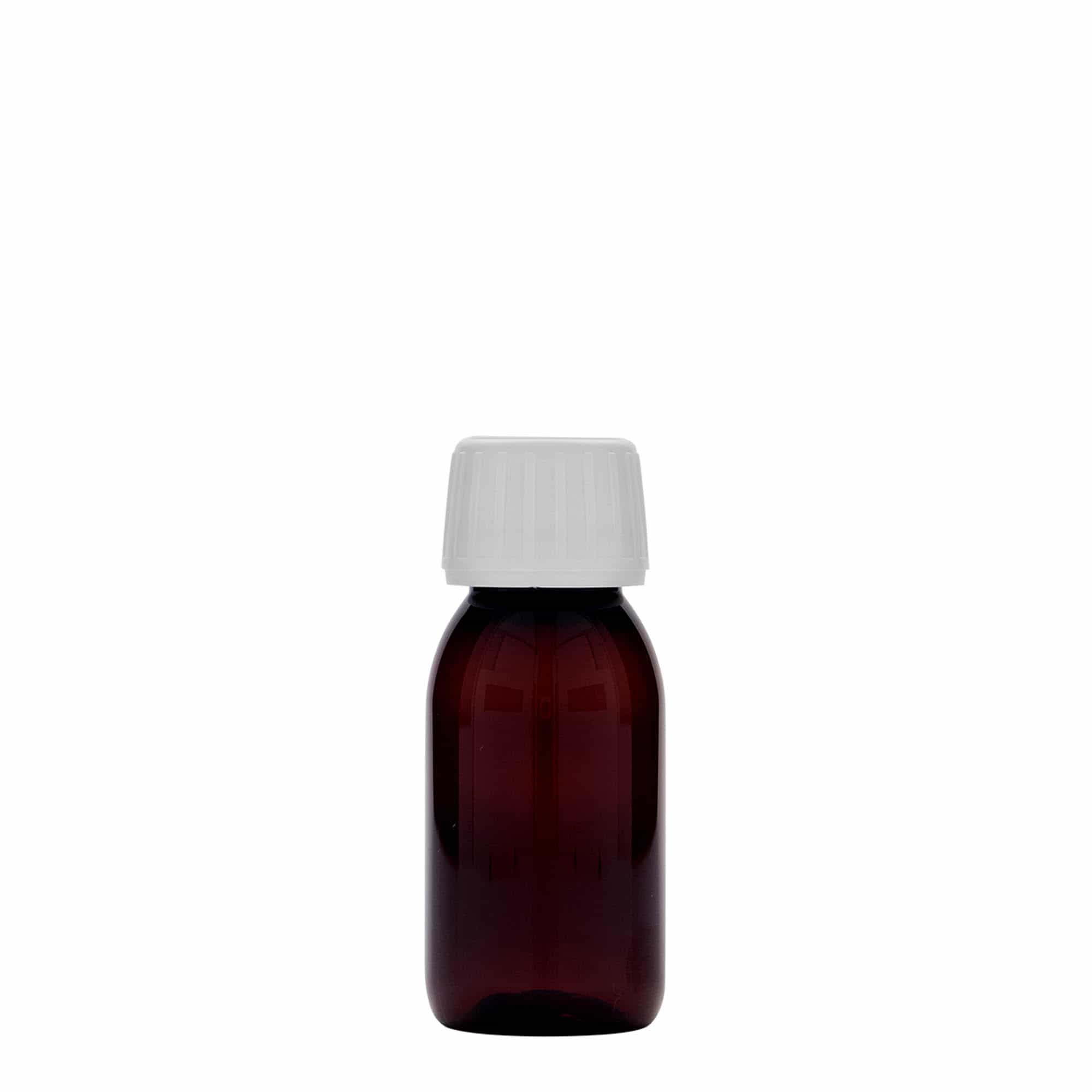60 ml PET lékovka, hnědá, plast, hrdlo: PP 28