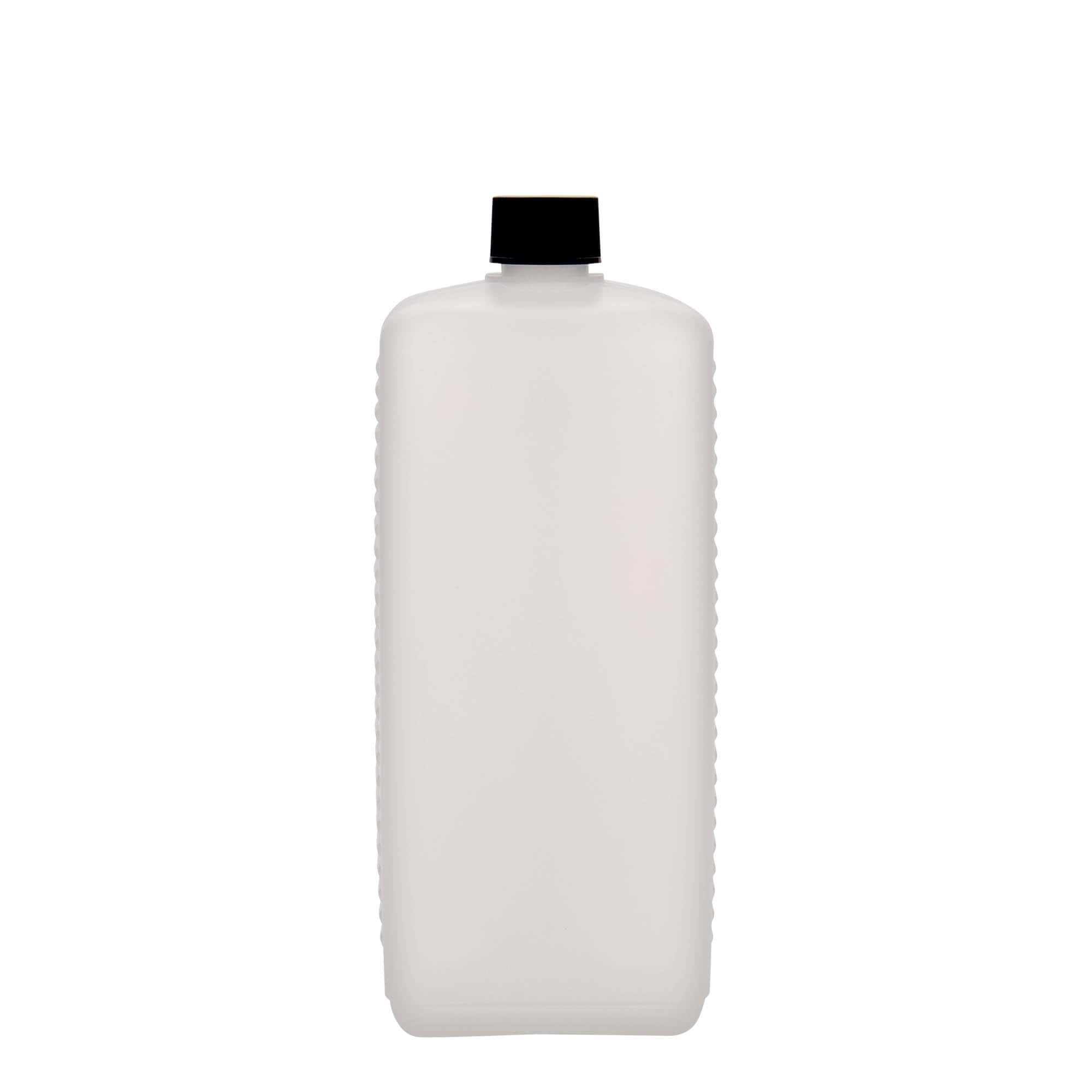 1.000 ml kanystr, obdélníkový, HDPE plast, přírodní, hrdlo: DIN 25 EPE