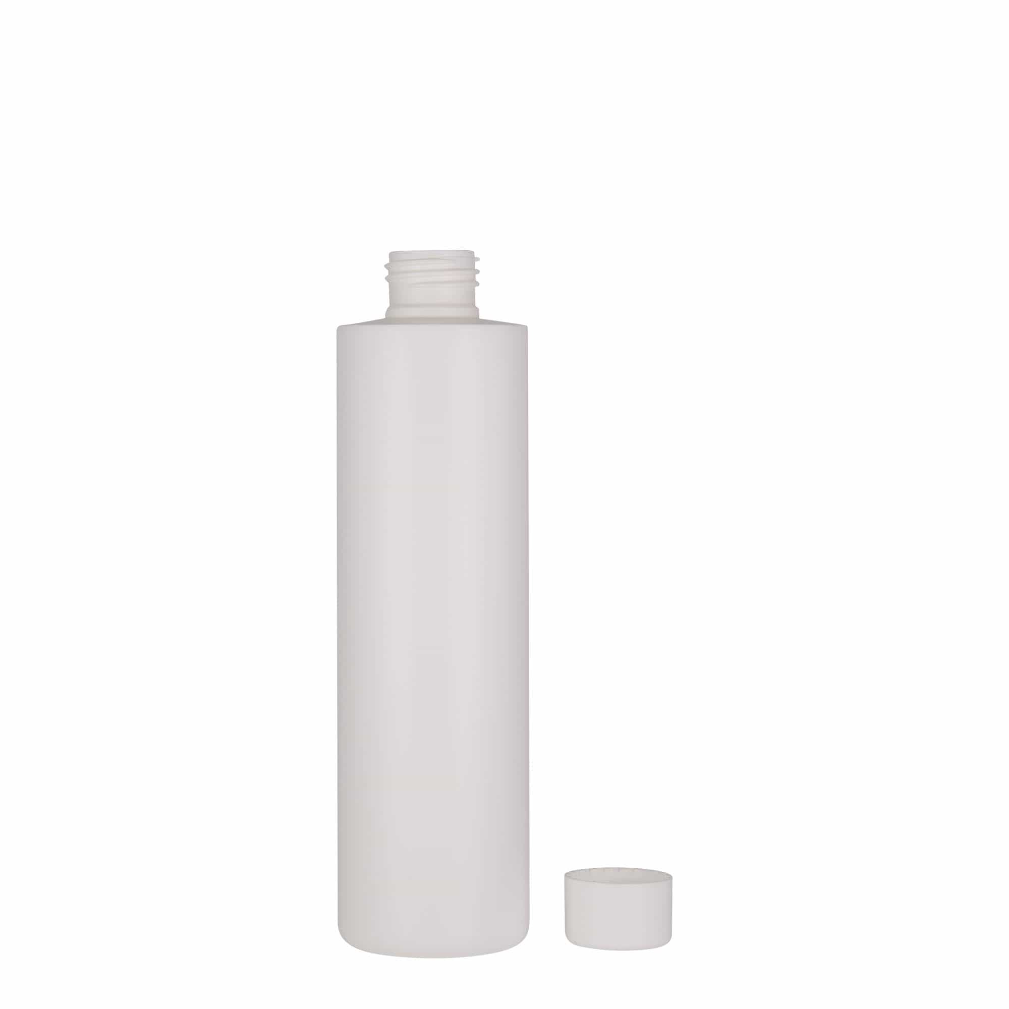 250 ml plastová láhev 'Pipe', HDPE, bílá, hrdlo: 24/410
