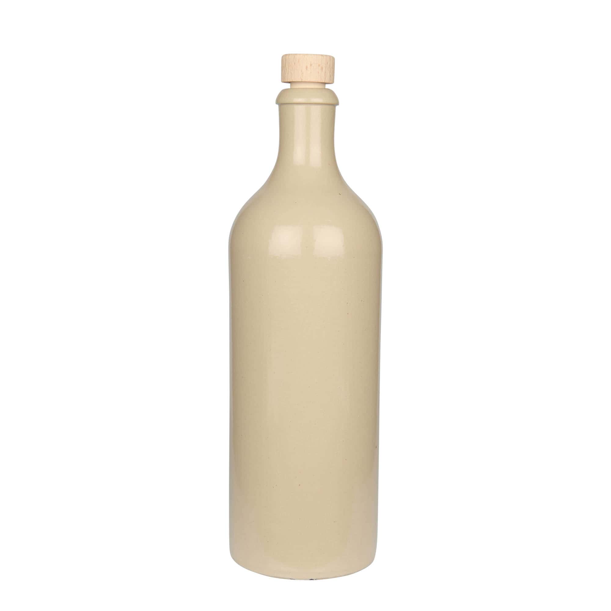 750 ml hliněný džbán, kamenina, béžový, hrdlo: korek