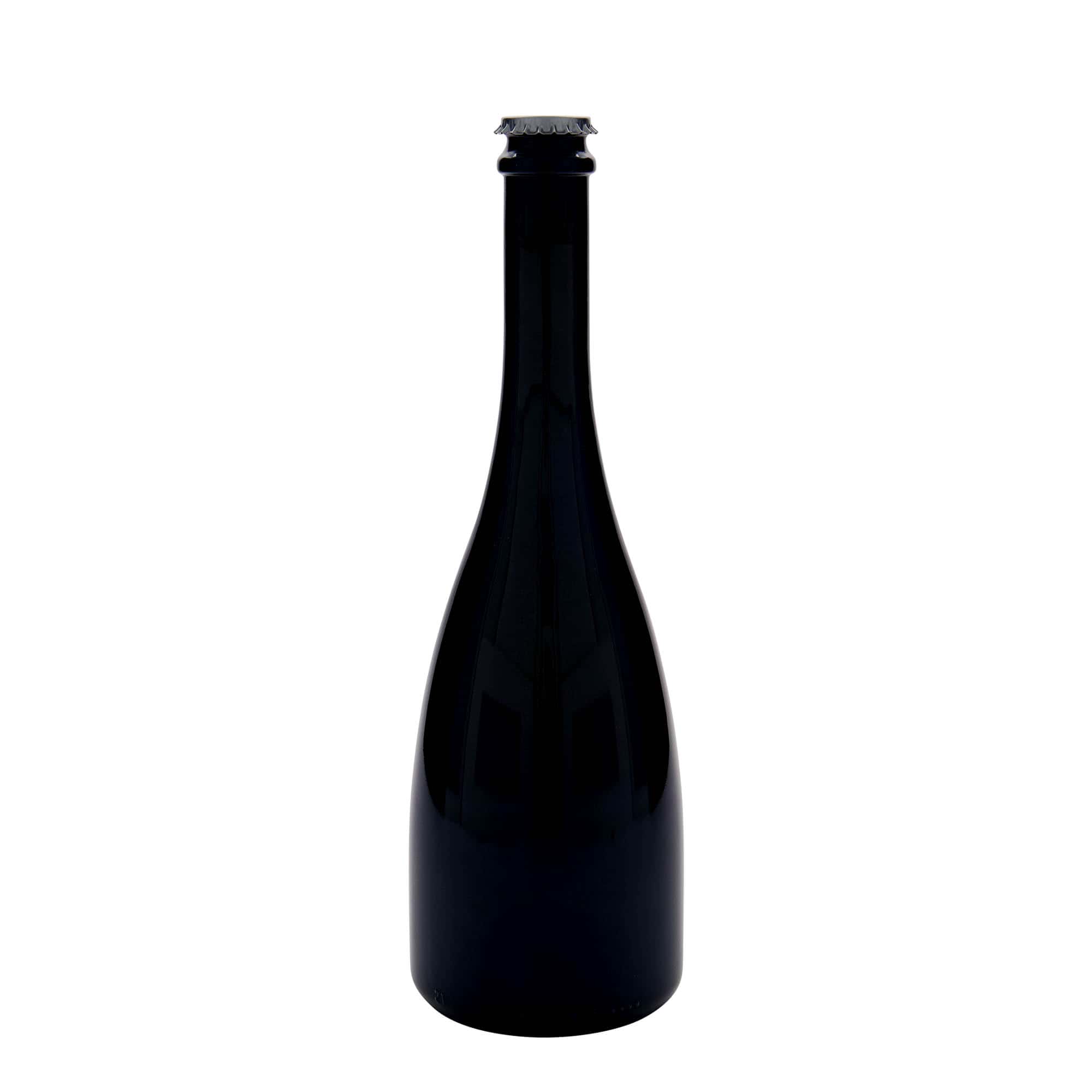 750 ml pivní / sektová lahev 'Tosca', sklo, antikně zelená, hrdlo: korunkový uzávěr