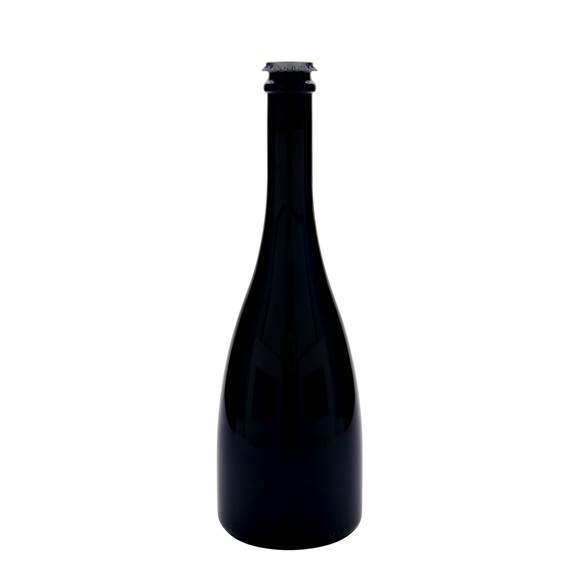 750 ml pivní / sektová lahev „Tosca“, sklo, antikně zelená, hrdlo: korunkový uzávěr