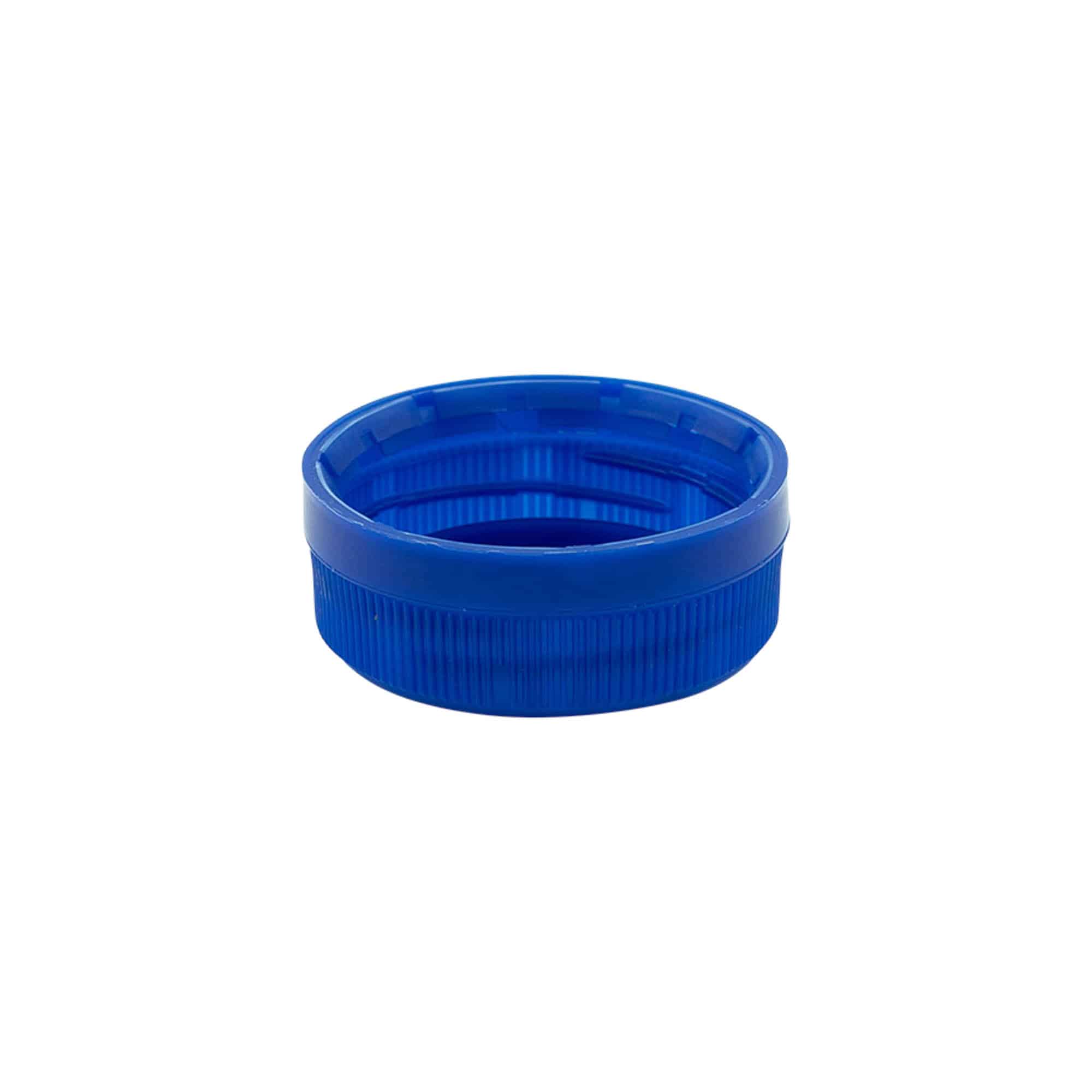 Šroubovací uzávěr s dvoucestným závitem, plast PE, modrý, pro ústí: PET 38 mm