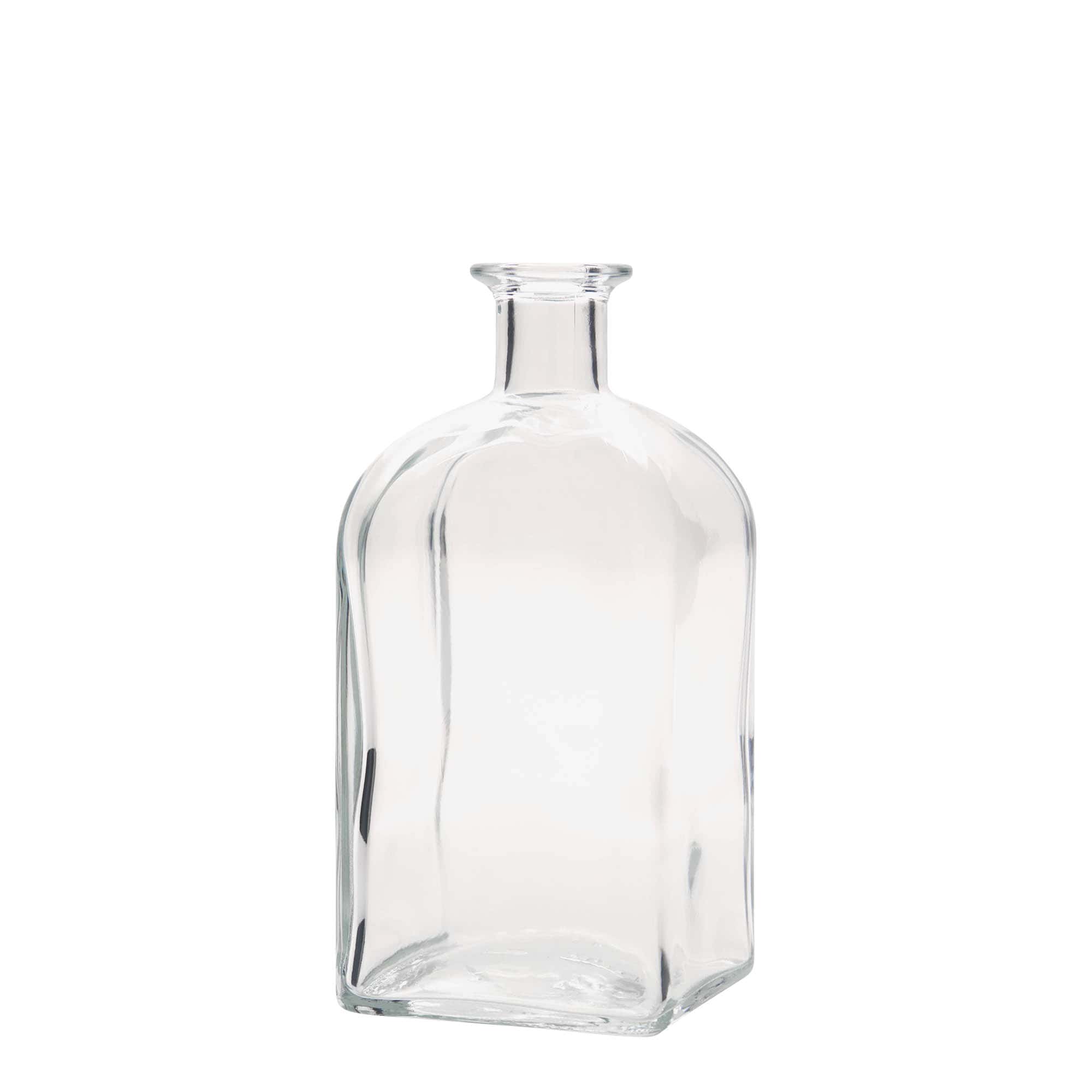 Skleněná lahev 700 ml lékárenská Carré, hranatá, uzávěr: korek